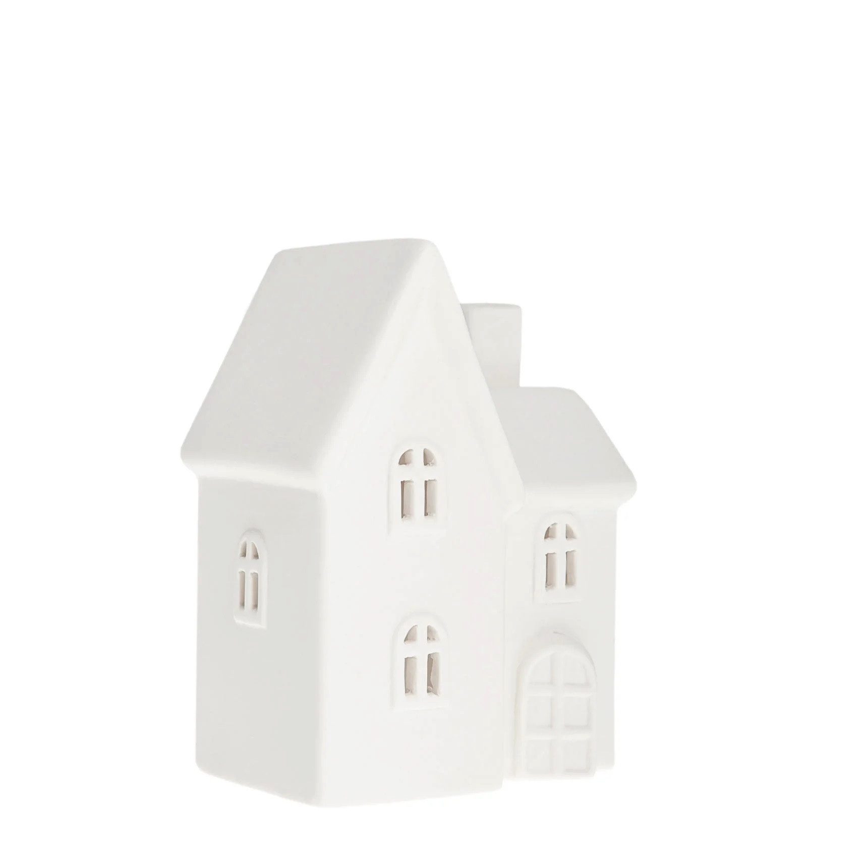 Storefactory Scandinavia Windlicht Dekorationshaus BYN Nr. 11 Keramik weiß, 12x8x16 cm