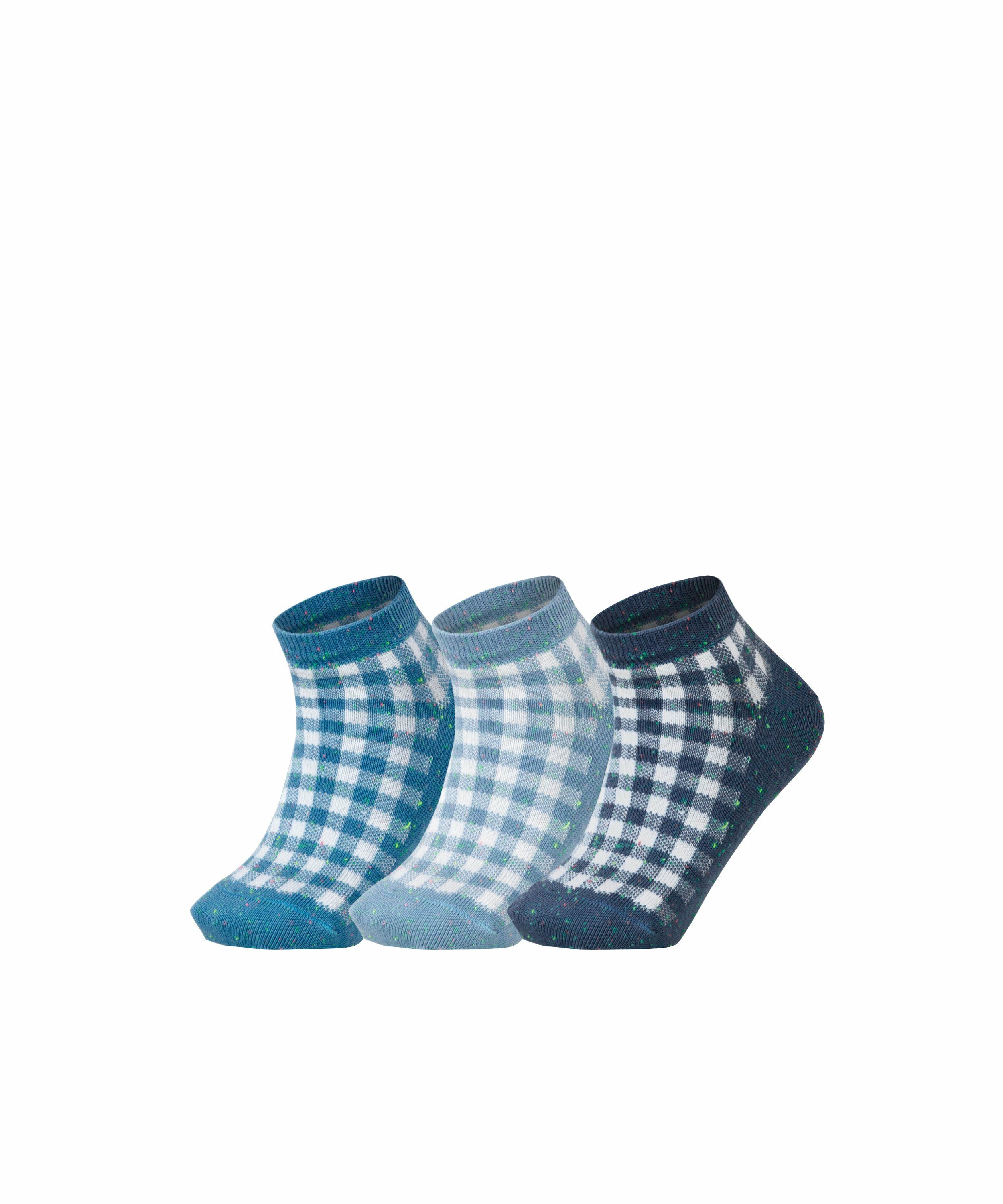 Esprit Sneakersocken Pixel Checks 3-Pack (3-Paar) mit Karo Muster sortiment (0030) | Sneakersocken