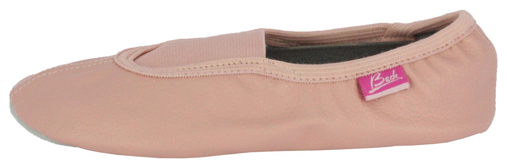Beck Schläppchen Echt-Leder mit Ledersohle Gymnastikschuh (mit Ristgummi) und Wildledersohle