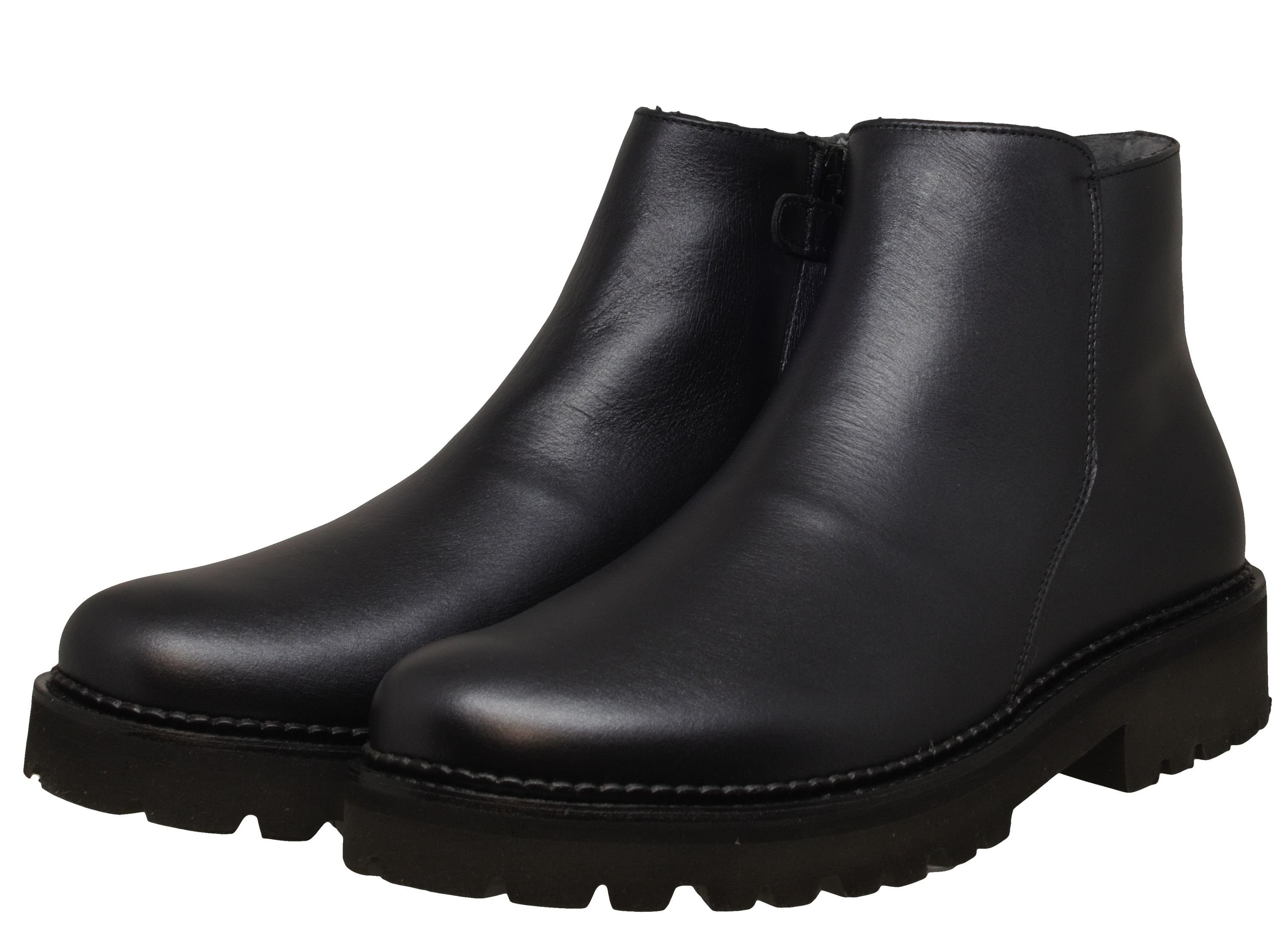 Zecchino d'Oro Zecchino d'Oro A13 1315 Ankleboots Stiefeletten Lammfell schwarz Schnürstiefelette
