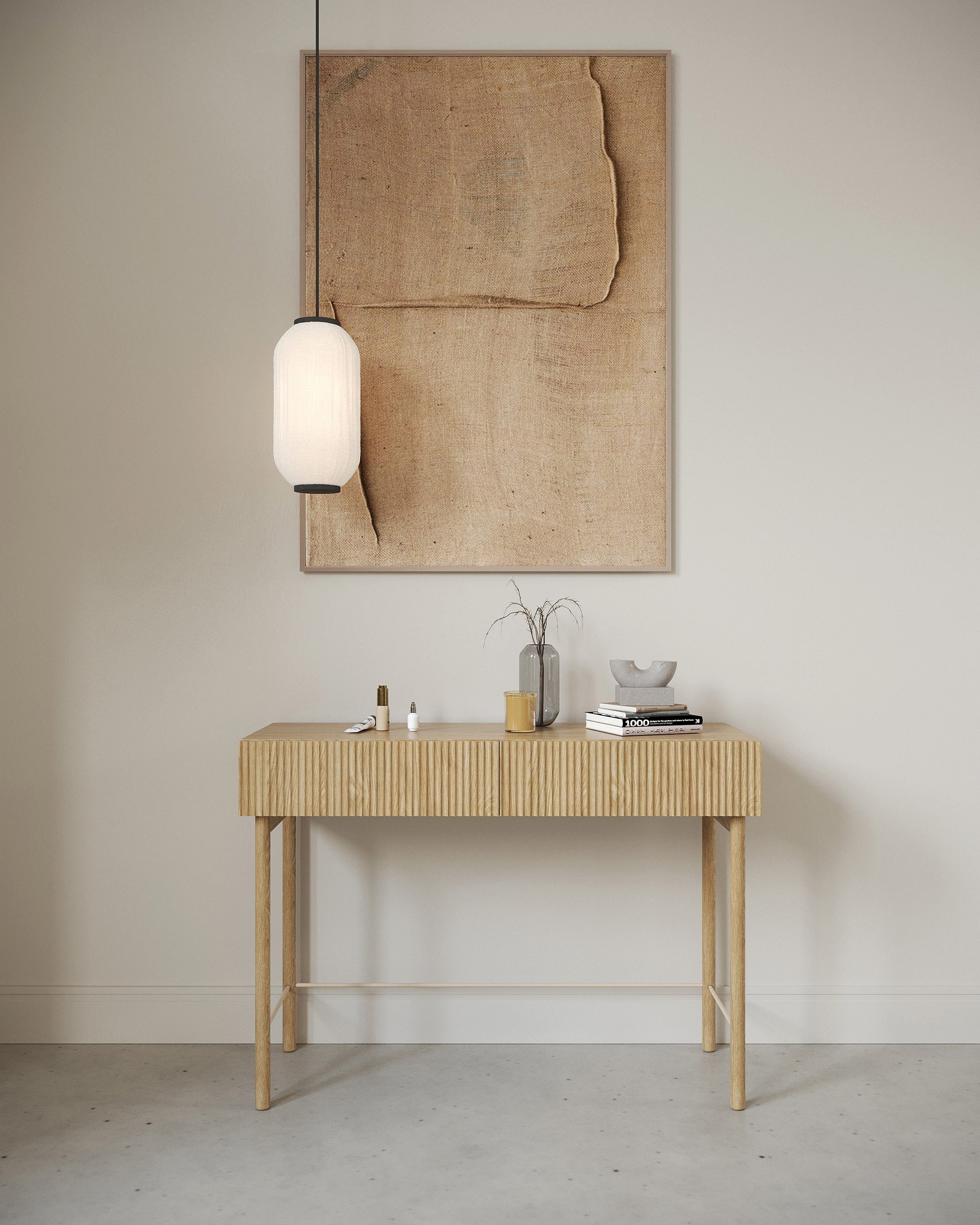 Selsey Schminktisch NOLIE, mit 2 Schubladen, Holzbeinen, 110 cm breit