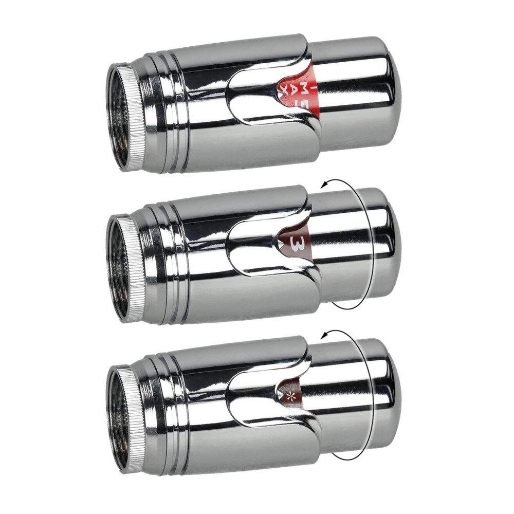 LuxeBath Heizkörperthermostat Ventil-Armaturen Multiblock Mittelanschluss Anschlussgarnitur, Thermostatventil Ventilhahnblock Durchgangsform + Thermostatkopf