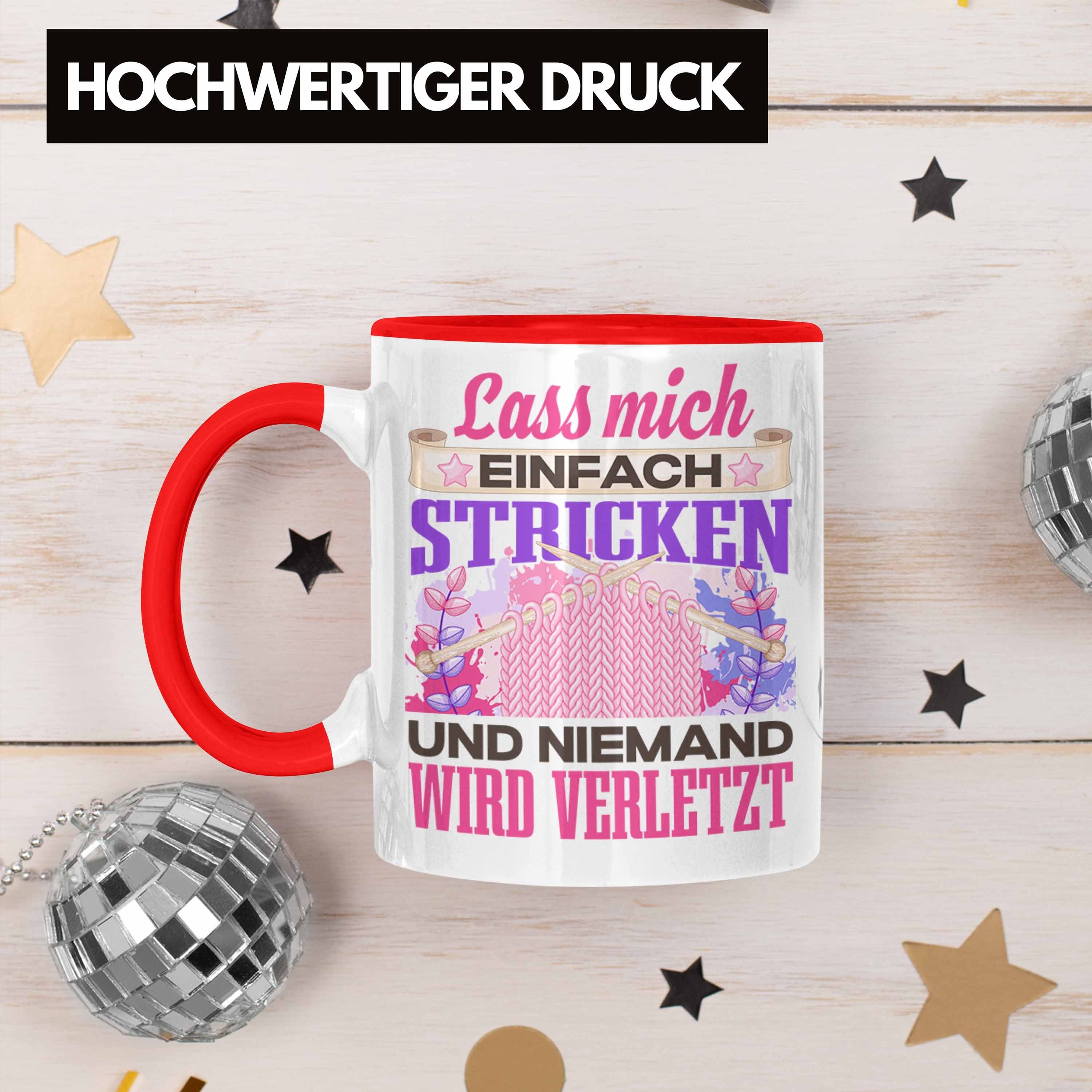 - Stricken Trendation Geschenkidee Lass Geschenk Spruch Tasse Rot Häckeln Tasse Trendation