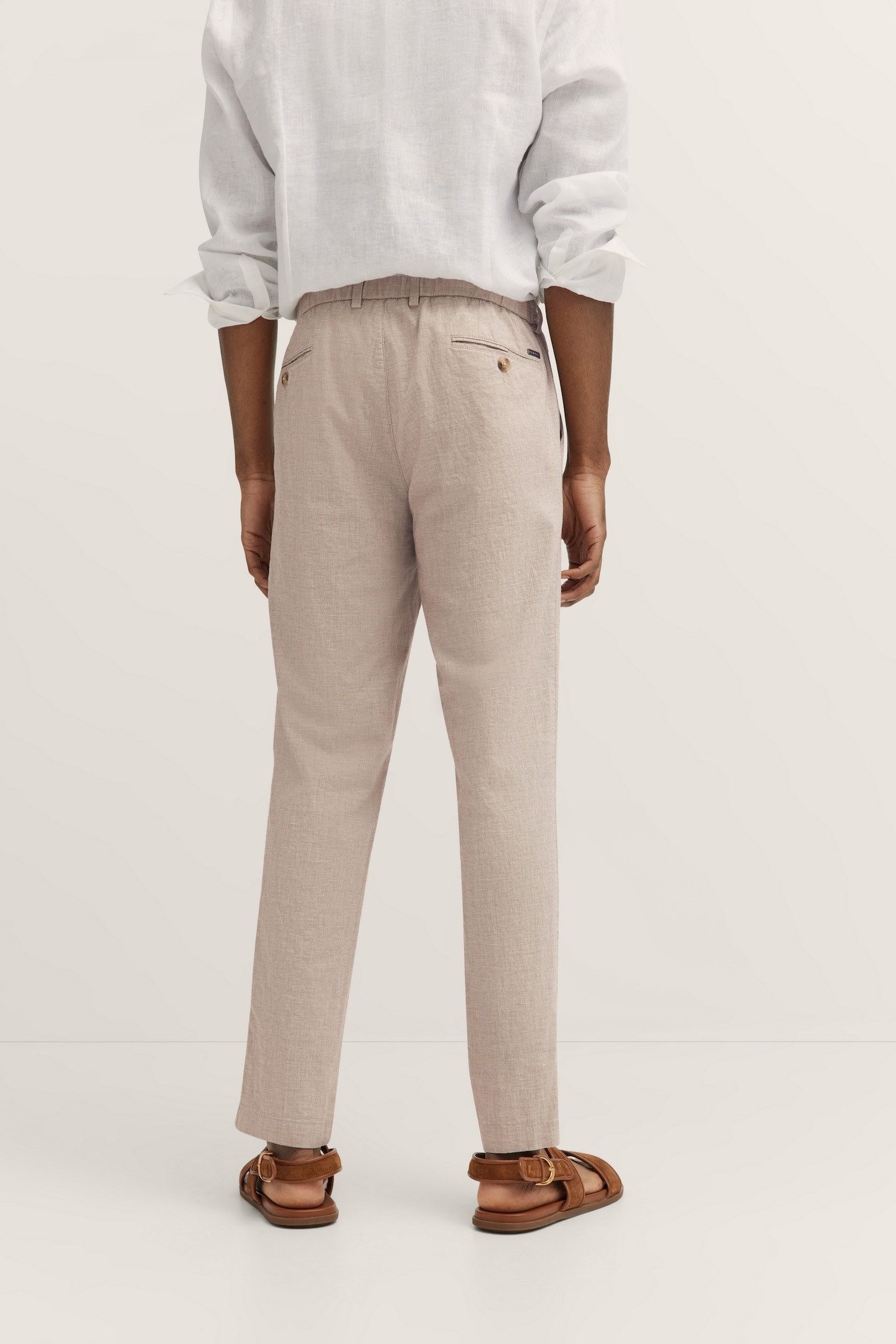 bugatti Bundfaltenhose mit Baumwoll-Leinen-Mix