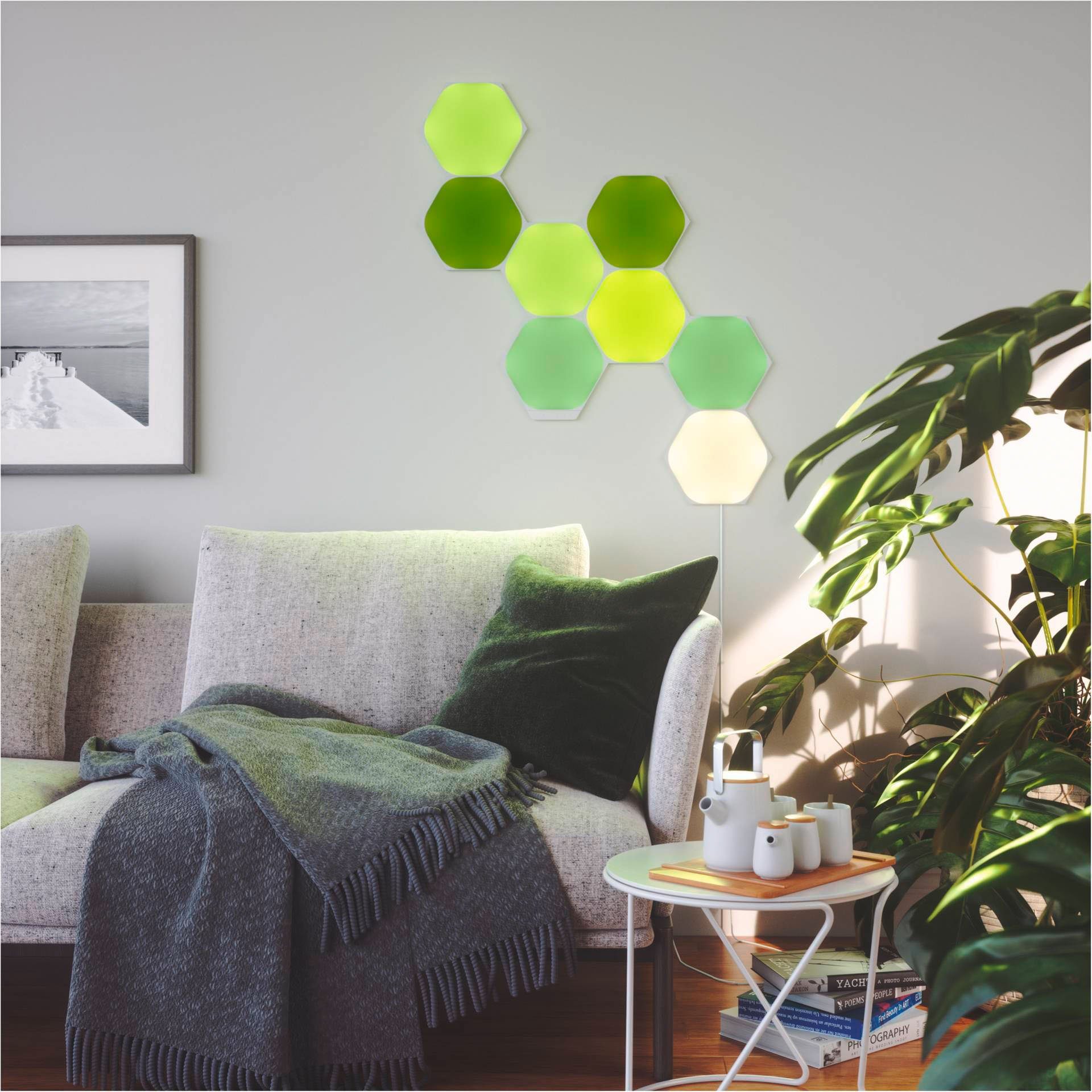 Panel nanoleaf LED integriert, Hexagons, Shapes fest Dimmfunktion, LED Farbwechsler