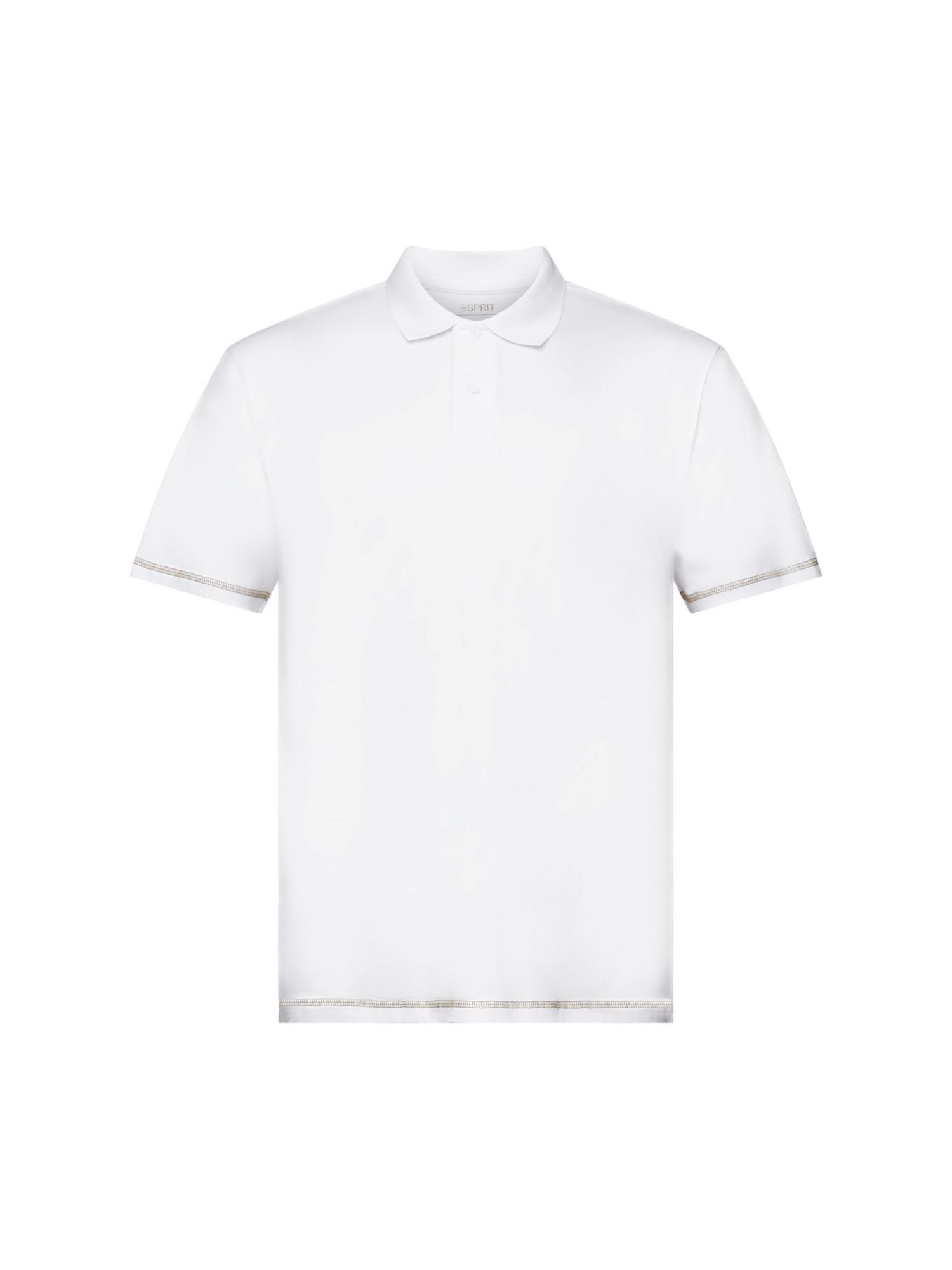 100 edc Baumwolle by Esprit WHITE Poloshirt Jersey, Poloshirt % aus