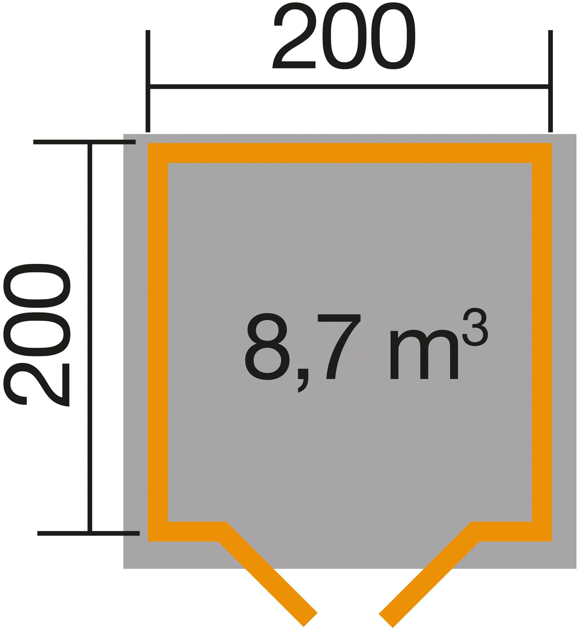 253x234 cm weka BxT: graphitgrau, Gr.1, 209 Gartenhaus