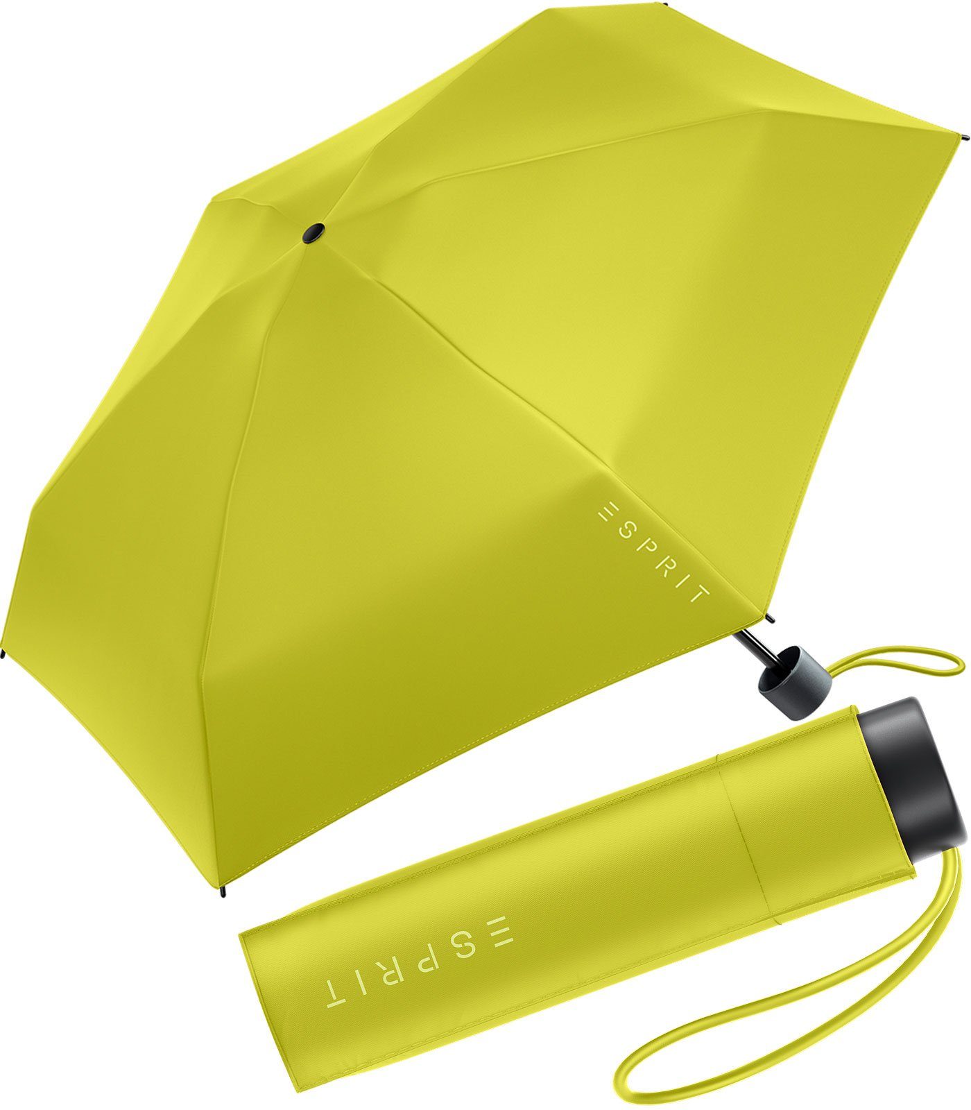 Esprit Langregenschirm Damen Super Mini Regenschirm Petito HW 2023, in den neuen Trendfarben - apple green grün