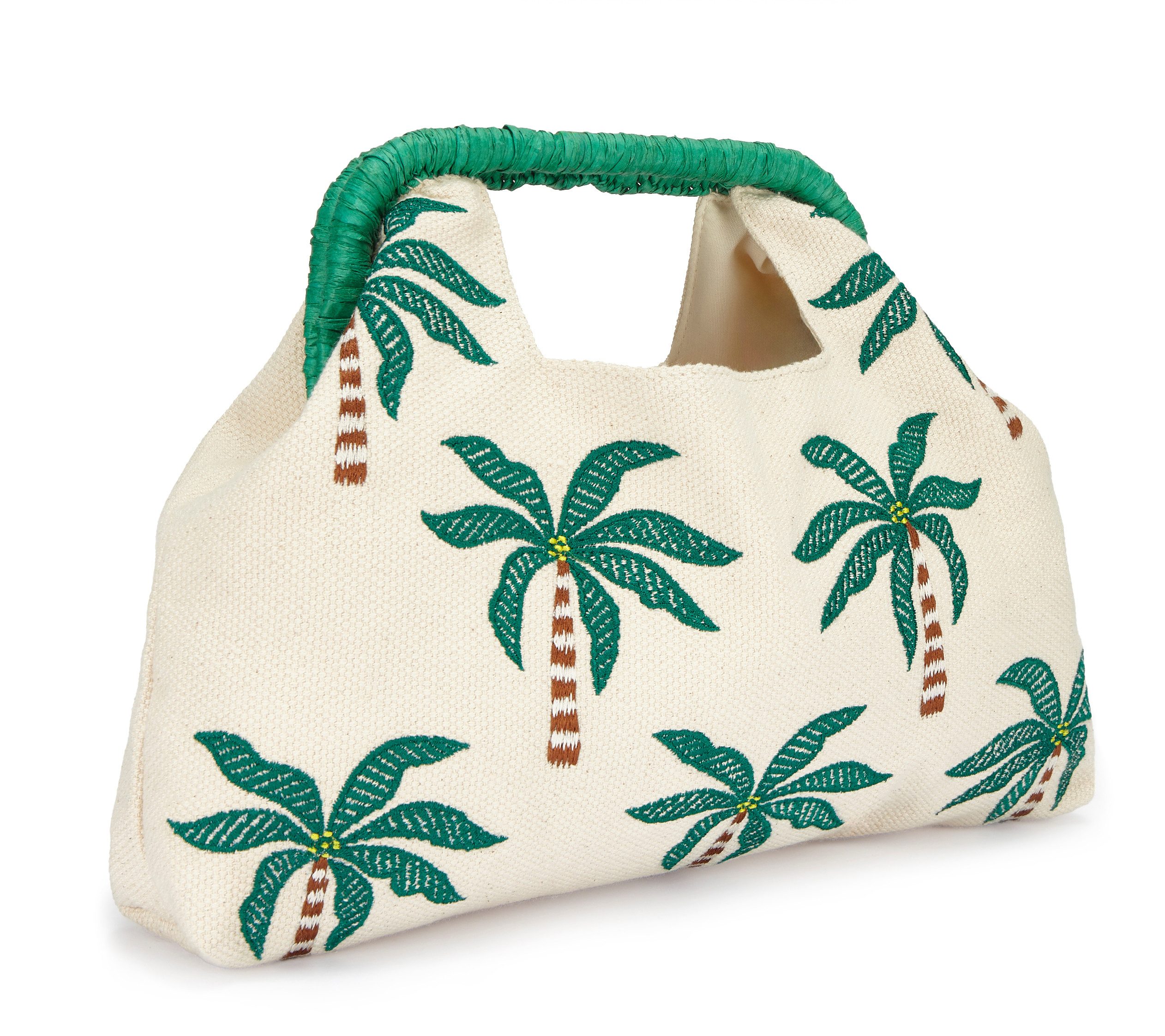 LSCN by LASCANA Handtasche, Clutch, sommerliche Palmen-Stickerei