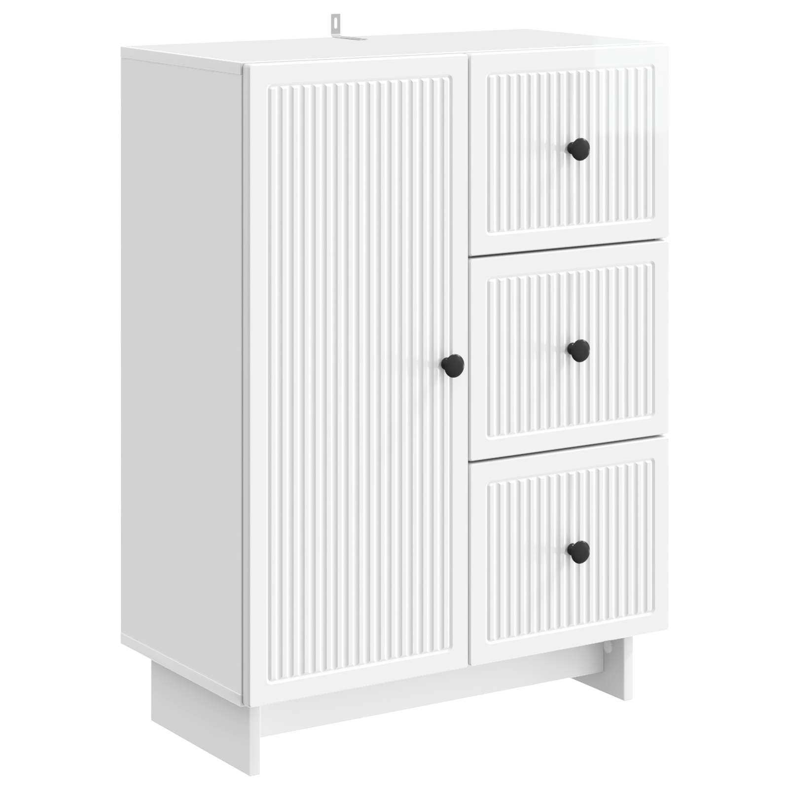 vidaXL Sideboard 66 x 34,5 x 90 cm Sideboard Hochglanz Weiß 66x34,5x90 cm Holzwerkstoff