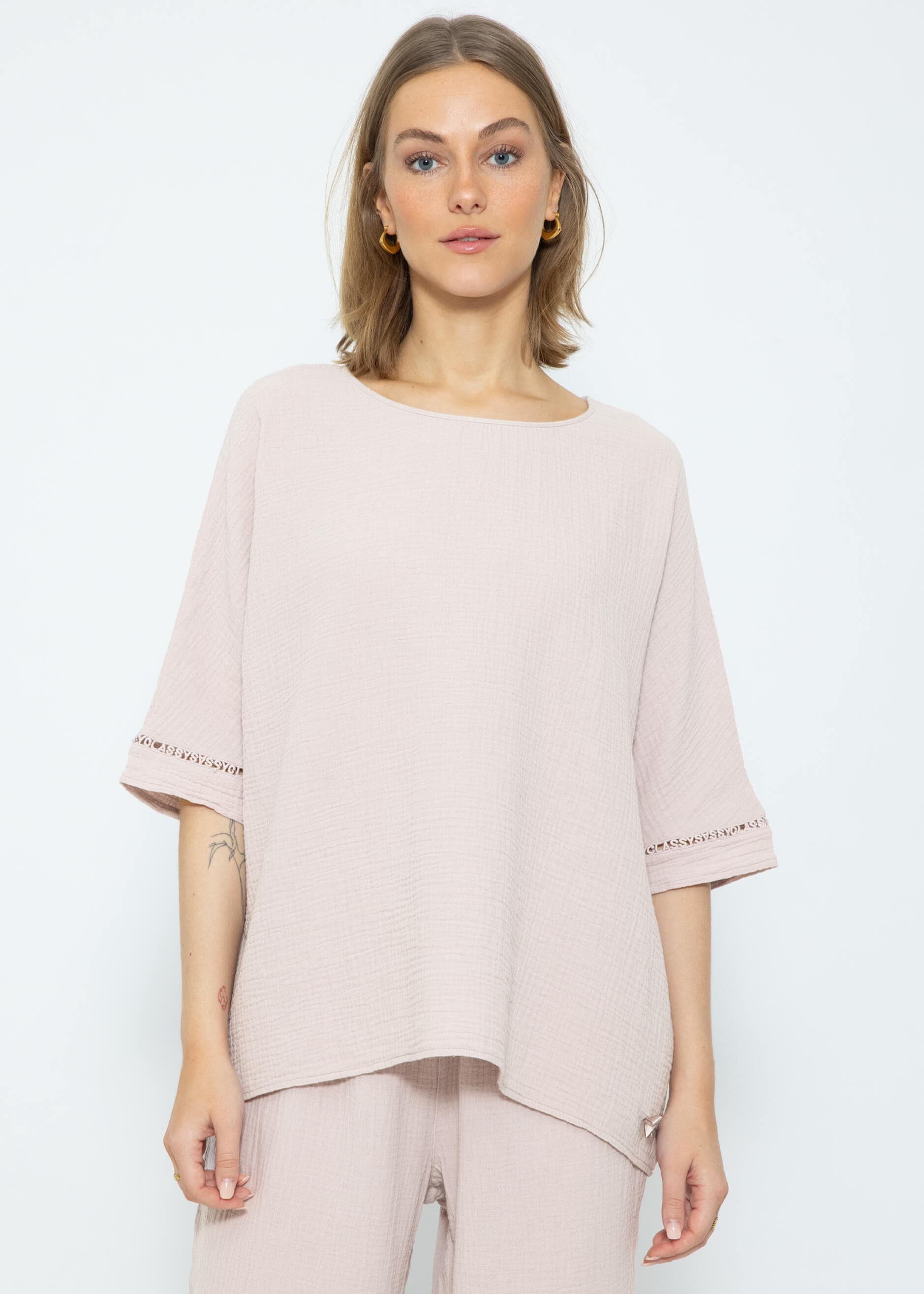 SASSYCLASSY Pyjamaoberteil Musselin Pyjama Shirt Damen günstig online kaufen