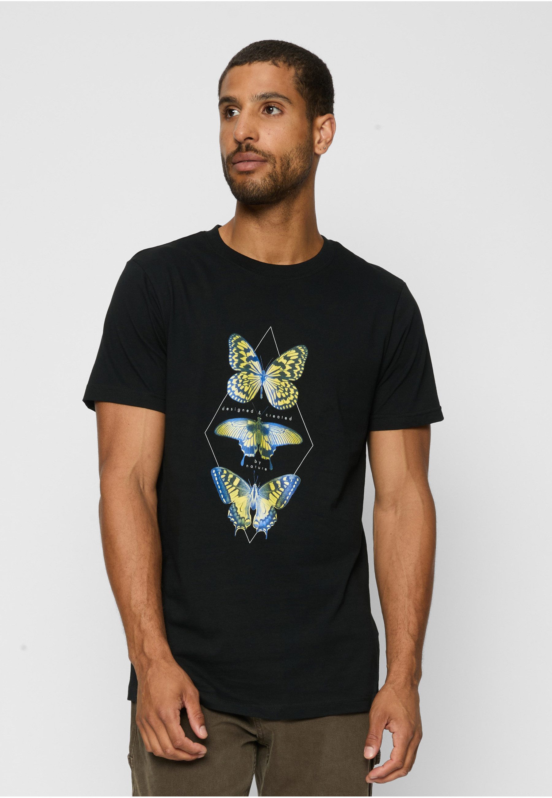 MisterTee T-Shirt MisterTee Herren Butterfly Night Tee (1-tlg)