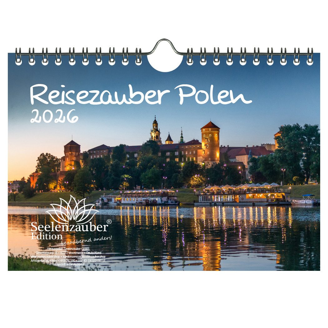 Seelenzauber Wandkalender Reisezauber Polen DIN A5 Kalender für 2026 Warschau Urlaub Ostsee