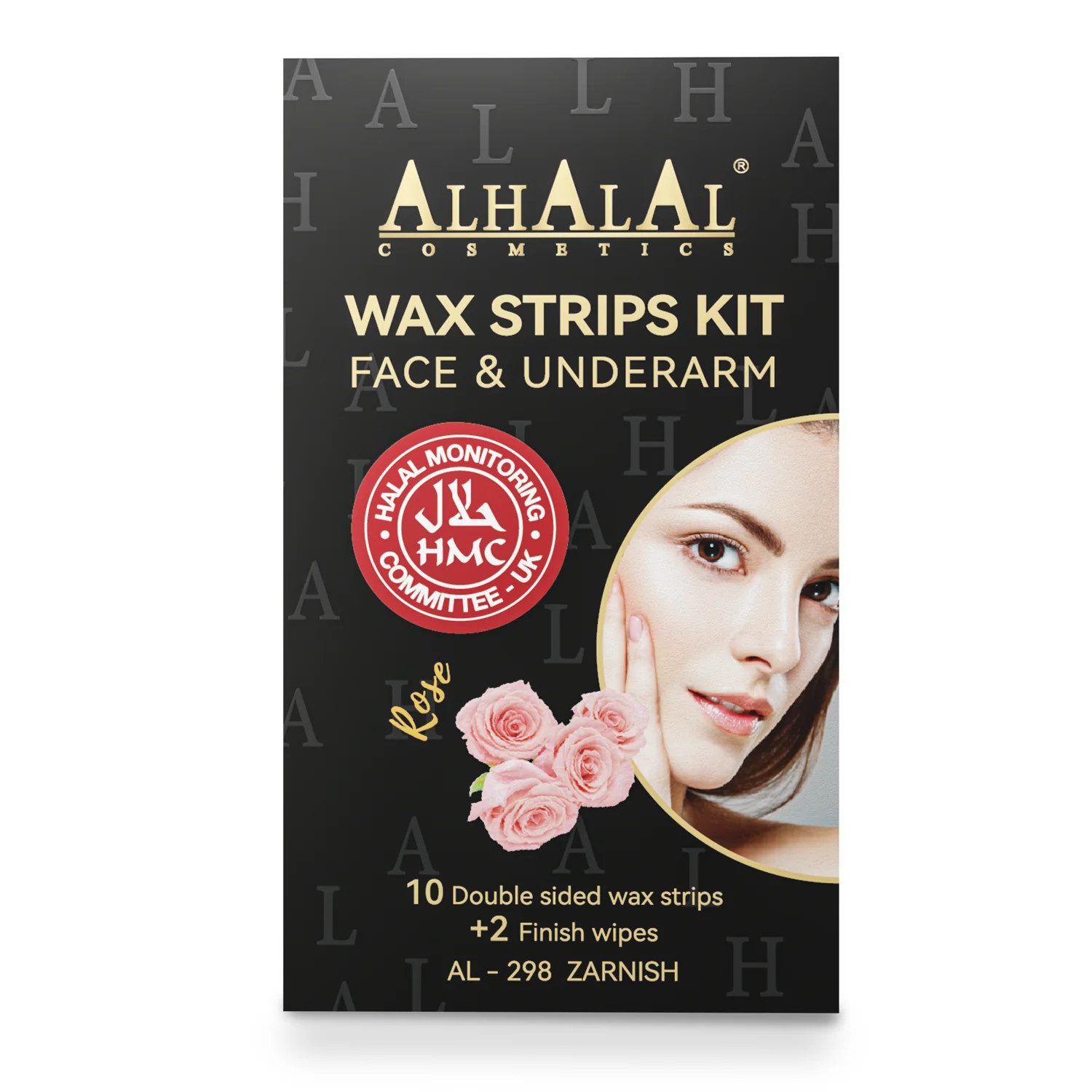 Alhalal Cosmetics Ltd. Kaltwachsstreifen AL-298 Zarnish Kaltwachsstreifen – Gesicht & Achsel, Schnelle Haarentfernung, Sanft & Alkoholfrei