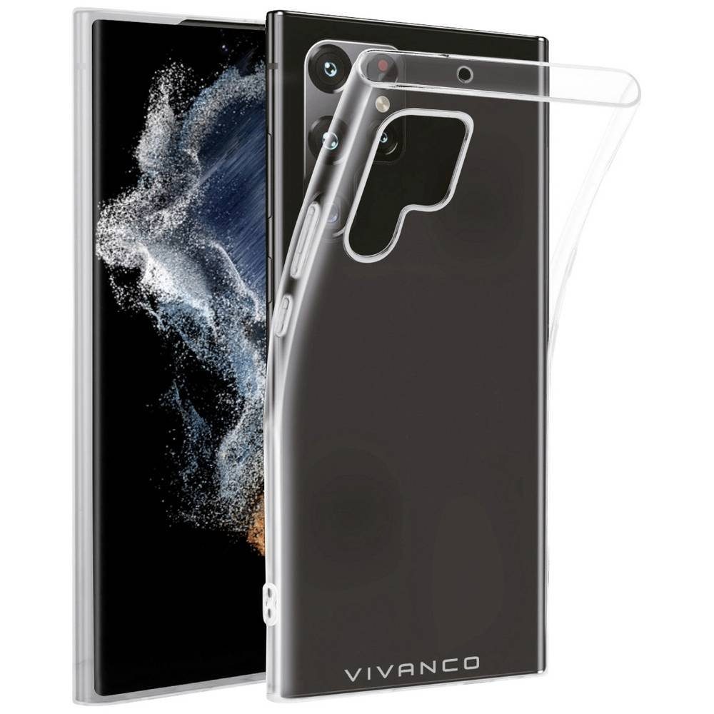 Vivanco Handyhülle Passend für HandyModell Galaxy S23 Ultra, Induktives Laden, Glasklar