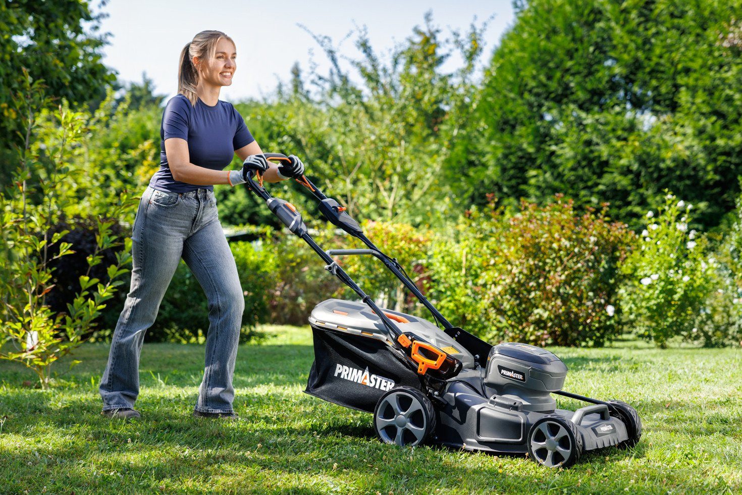 Primaster Akkurasenmäher Primaster Akku-Rasenmäher PARM 4046VS 40V 46 cm, Mit Akku + Ladegerät