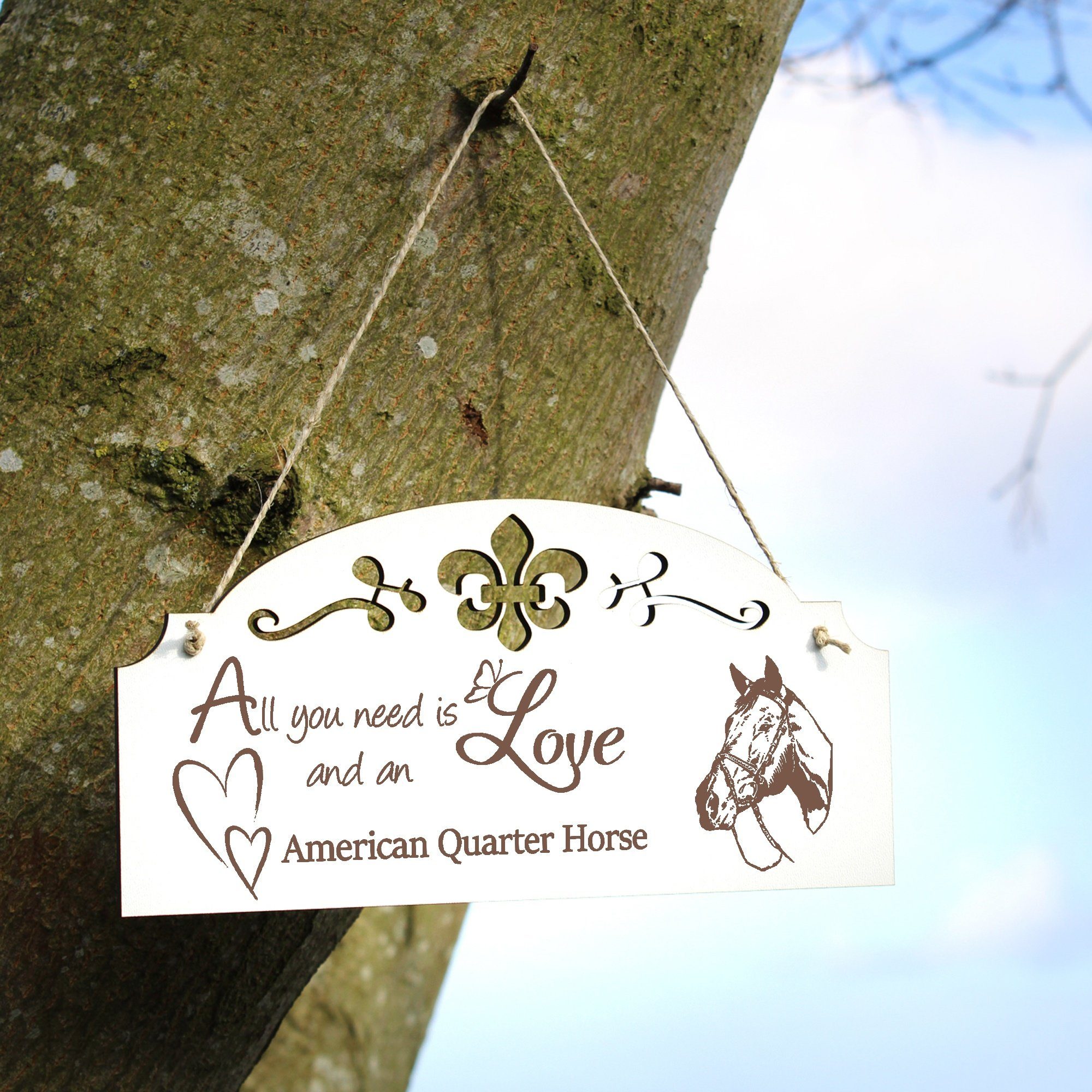 Dekolando Hängedekoration American All you Kopf 20x10cm is Love Quarter Horse need Deko