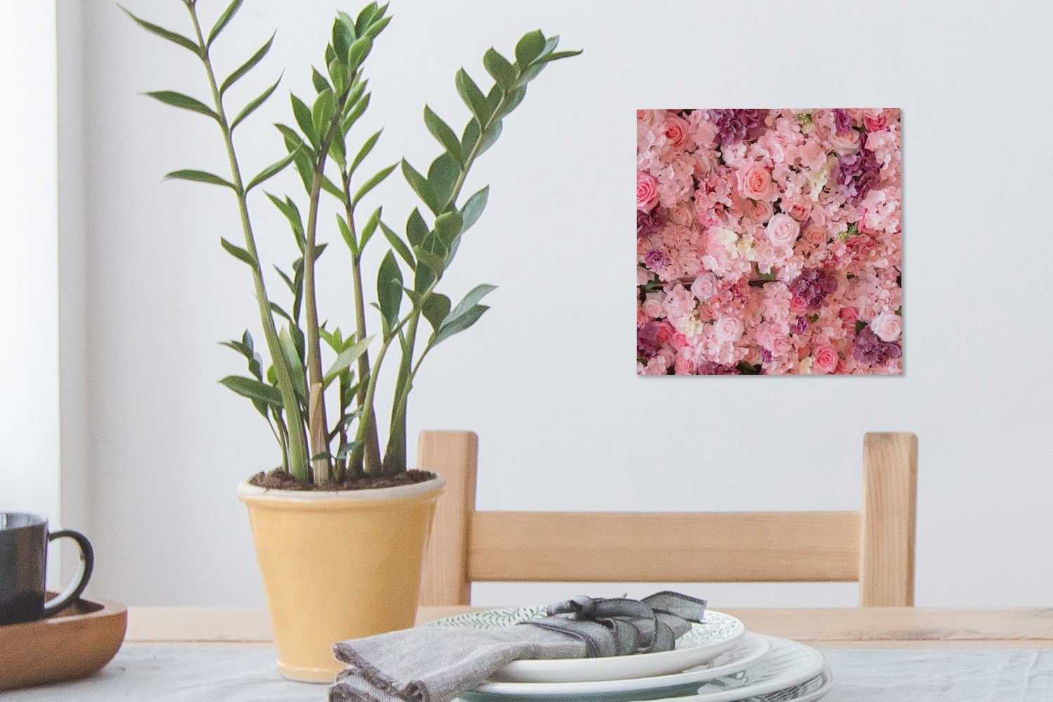 OneMillionCanvasses® Leinwandbild Blumen - Bilder für - Leinwand St), Rosa Wohnzimmer Rosen, Schlafzimmer (1