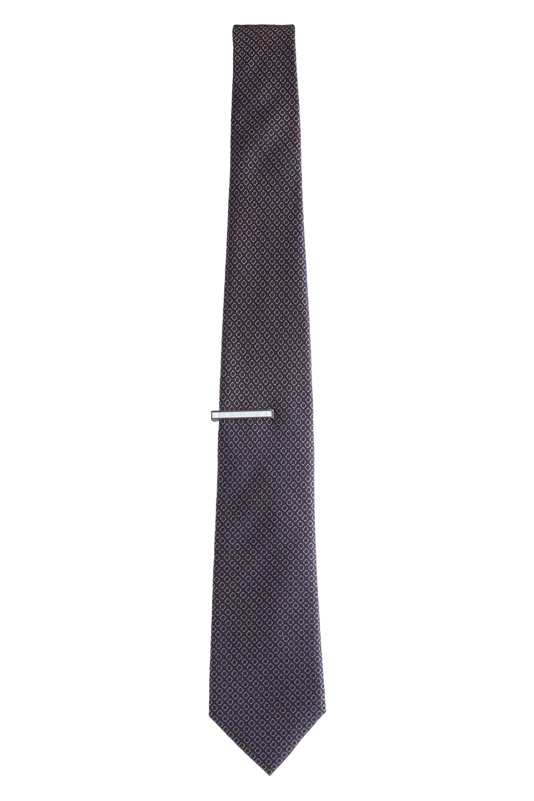 Next Krawatte Seidenkrawatte mit Krawattenklammer – breit (2-St) günstig online kaufen