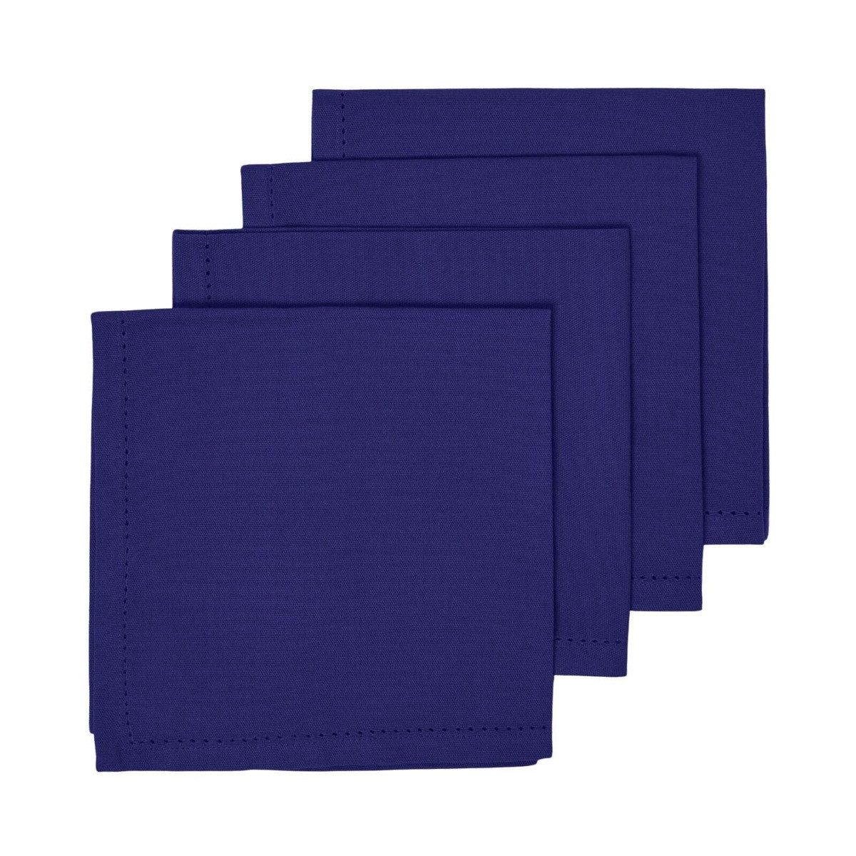 Homescapes Stoffserviette 4er-Set Stoffservietten dunkelblau – 45 x 45 cm, 100% Baumwolle