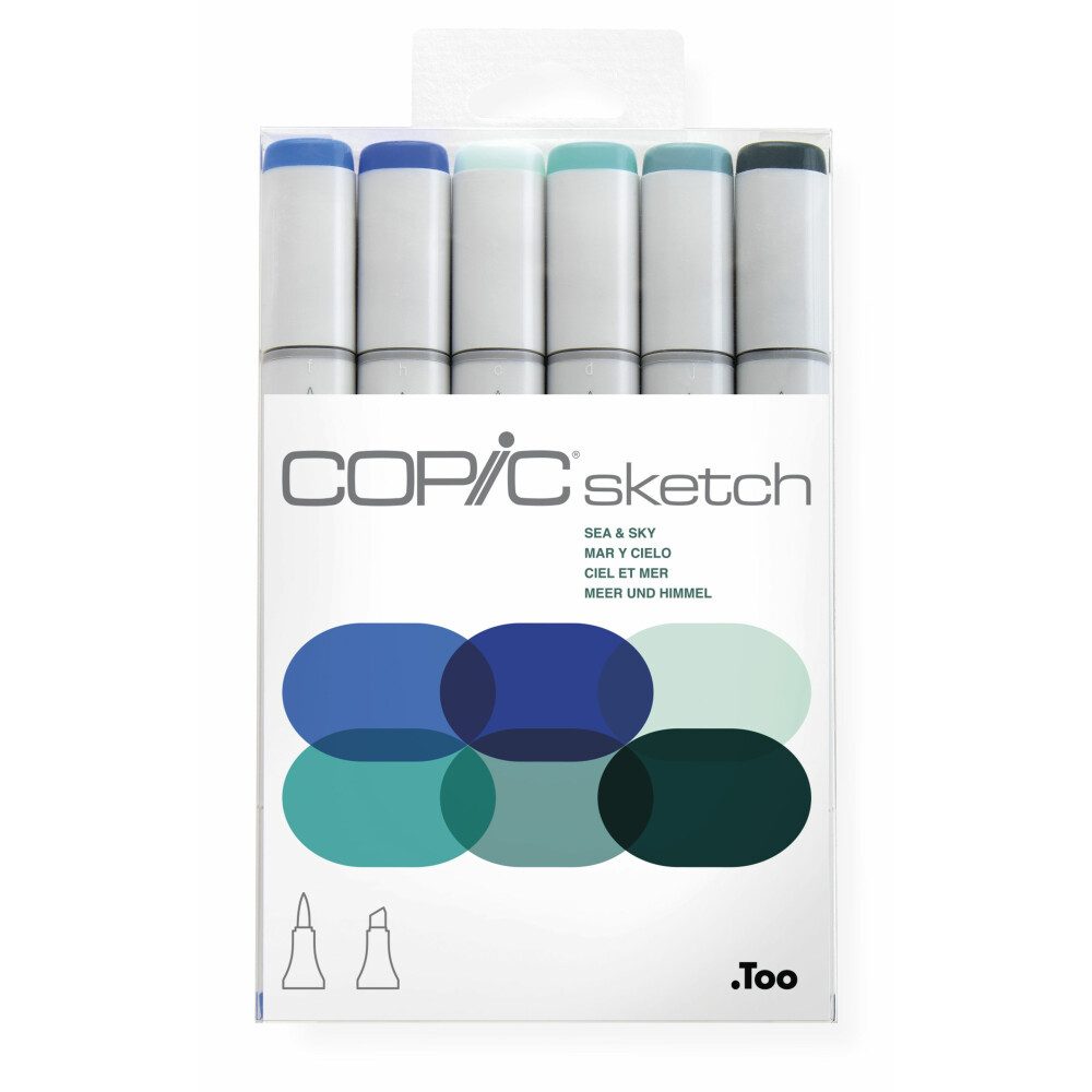 Marker Sketch Marker Set - Meer und Himmel - 6 Stück