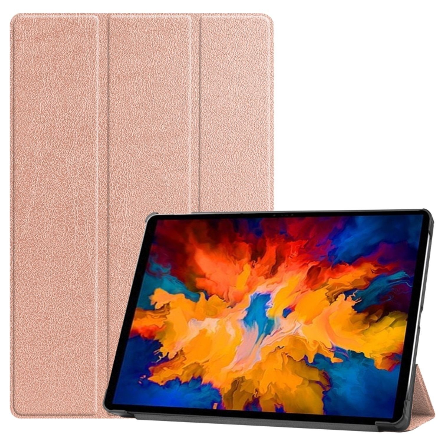 König Design Tablet-Hülle Lenovo Tab P11 Pro, Schutzhülle für Lenovo Tab P11 Pro Schutztasche Wallet Cover 360 Case Etuis Rose Gold