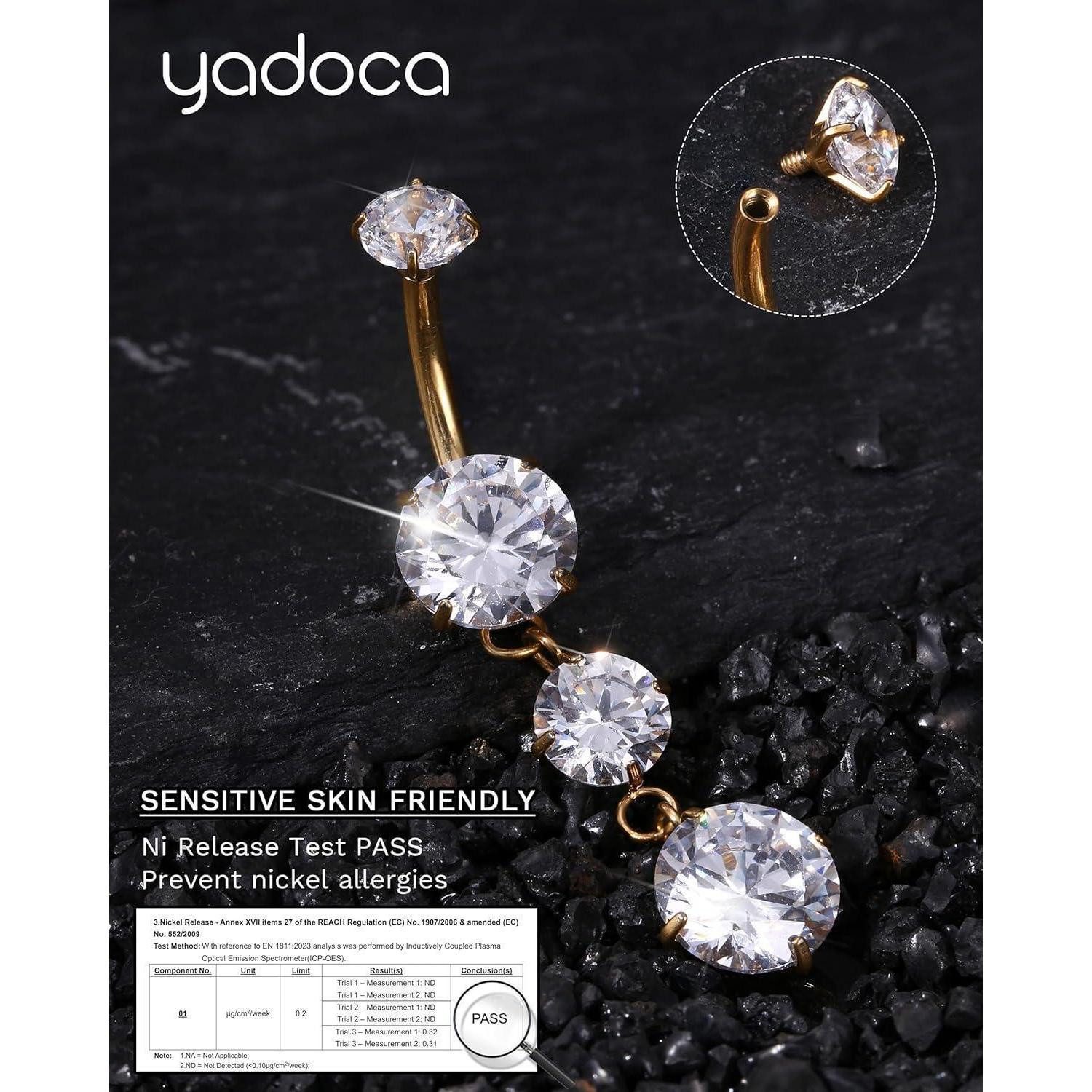 LuxusKollektion Bauchnabelpiercing Bauchnabelpiercing Titan Silber Gold 14G CZ Ring Schmuck – Bild 5 von 5