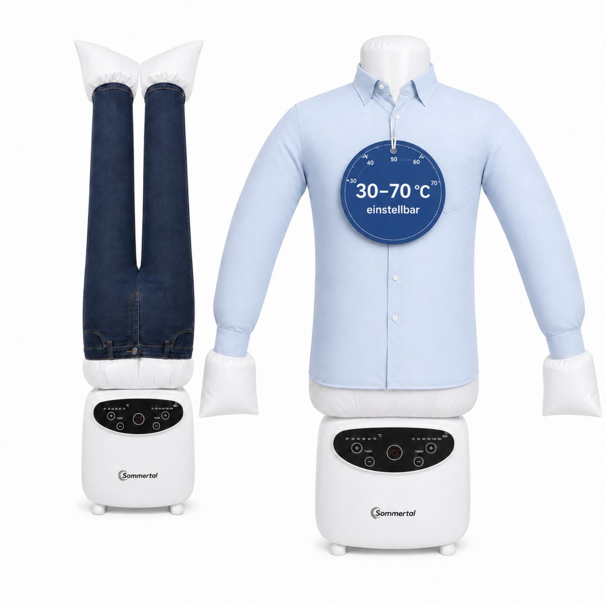Sommertal Bügelsystem Sommertal Bügelpuppe Gentleman – Hemdenbügler & Bügelmaschine, für Hemden, Blusen, T-Shirts, Hosen – Bügelautomat