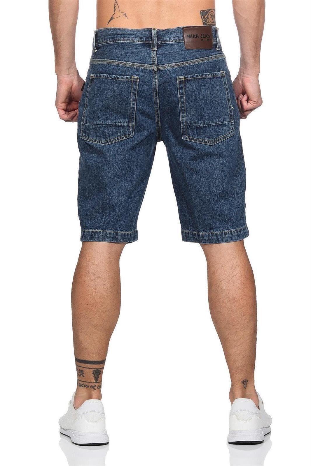 Regular-fit-Jeans Bermuda Jeans 38 40 42 32 Herren EloModa kurze-Hose 36 34 Blau-Dunkel Capri; (1-tlg) Short 3/4