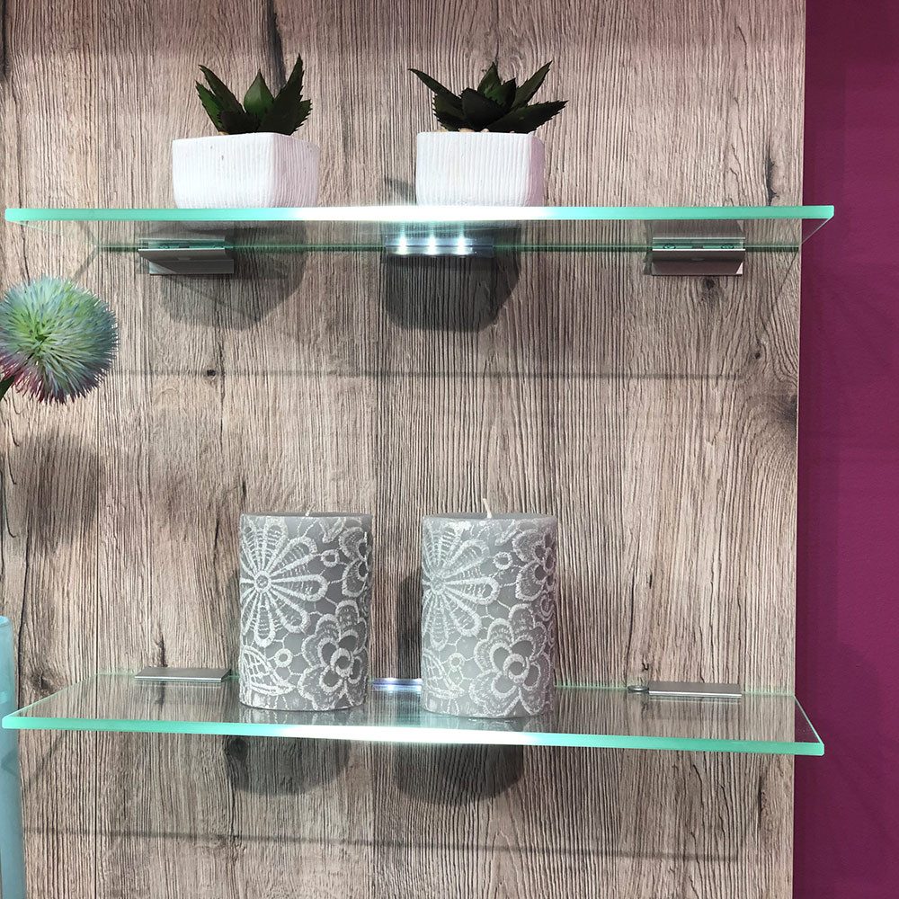 Lomadox Garderobenschrank GALLIPOLI-164 Kommode mit Ablageböden, LED-Beleuchtung, Eiche und weiß Hochglanz