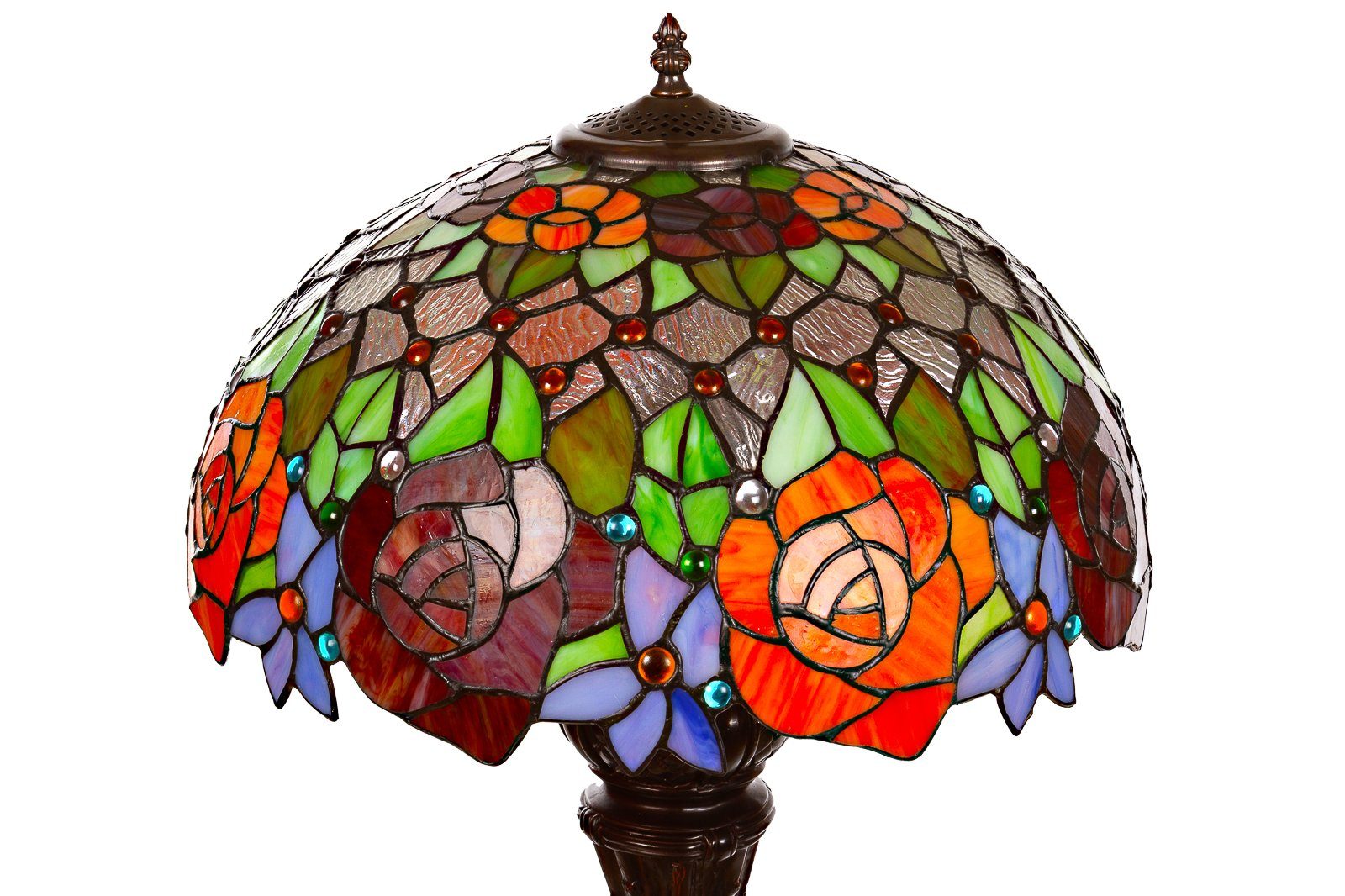 BIRENDY Stehlampe Lampe im Tiffany-Stil 16 Zoll Libelle Tiere Rose Tischlam günstig online kaufen