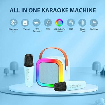 XDOVET Karaoke-Maschine für Kinder und Erwachsene, Zwei Mikrofon Karaoke-Maschine (Tragbarer Bluetooth-Lautsprecher mit Stimmeffekten)