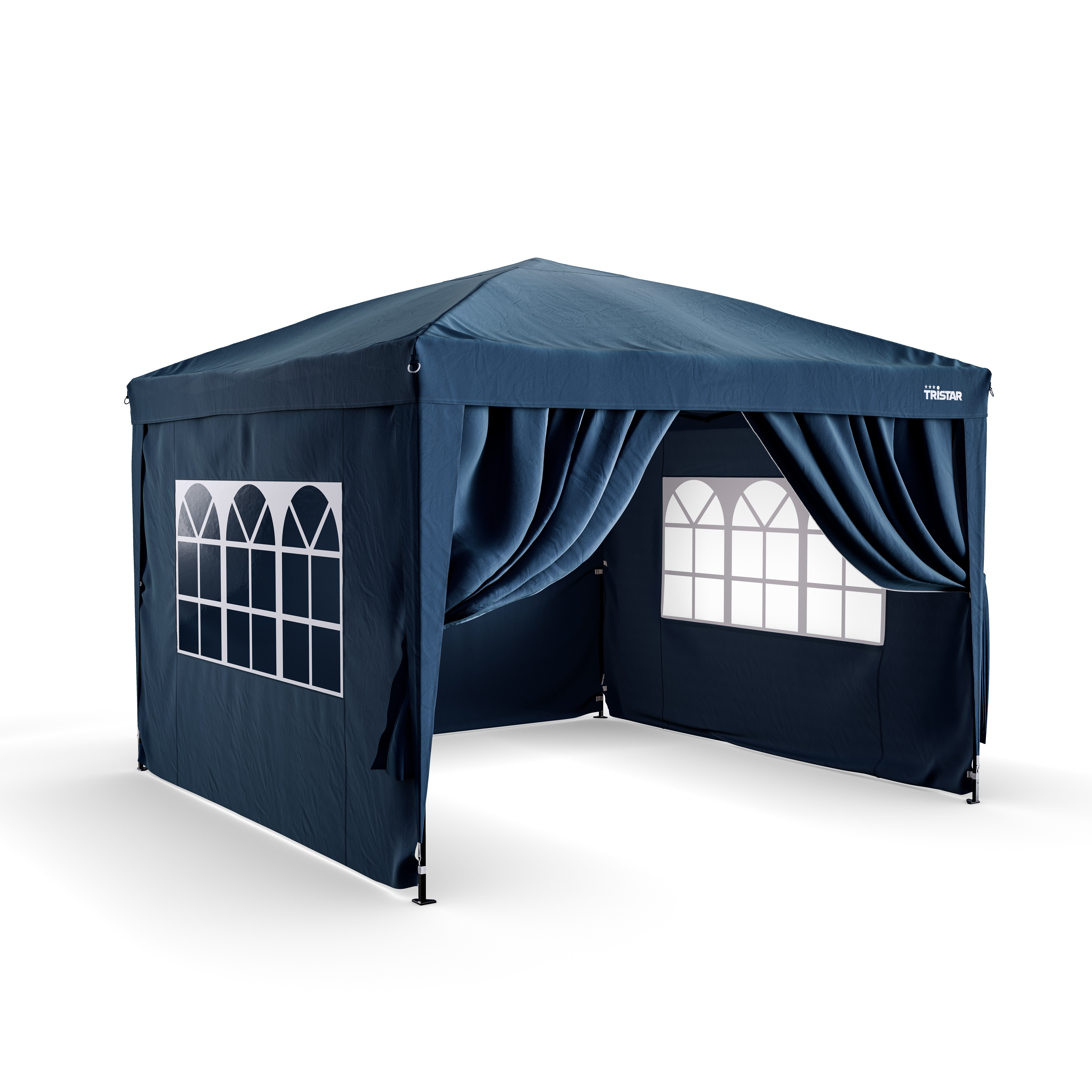 Tristar Pavillon PT-7802, (viereckig), Easy-Up-System – mit 4 Seitenwänden - 3x3 m