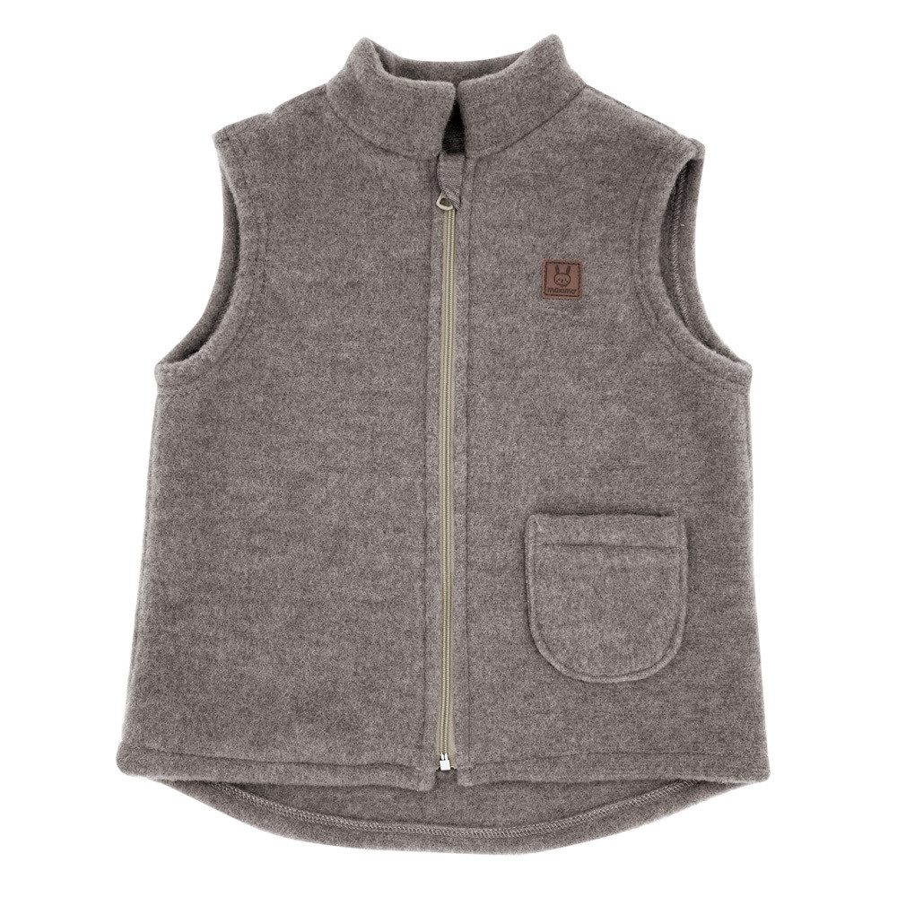 MAXIMO Fleecejacke GOTS MINI-Weste, Wollfleece kbT, Jersey, Reißverschluss (1-St) Wollfleece