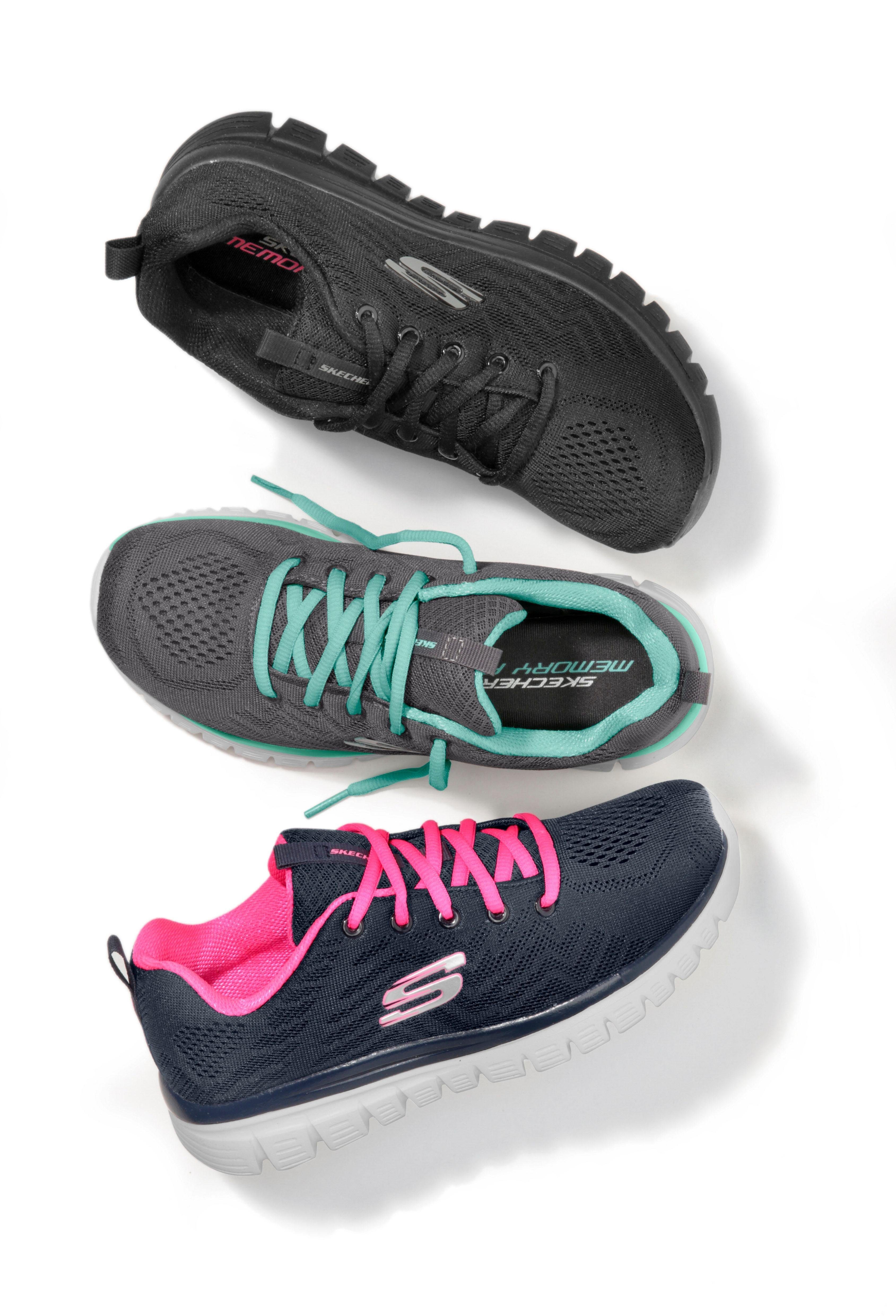 Skechers Graceful - Memory Foam mit Connected Get durch navy-pink Sneaker Dämpfung
