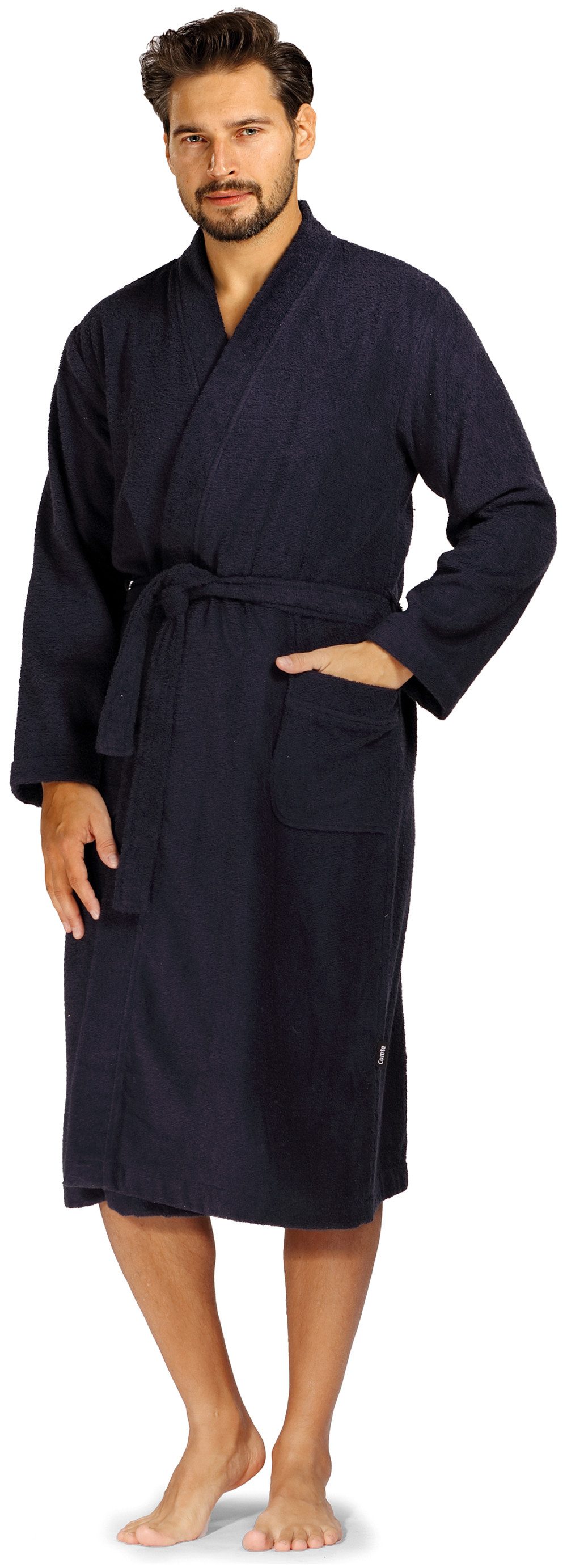 Comte Herrenbademantel, Baumwolle, Kimono-Kragen, Gürtel, Herren günstig online kaufen