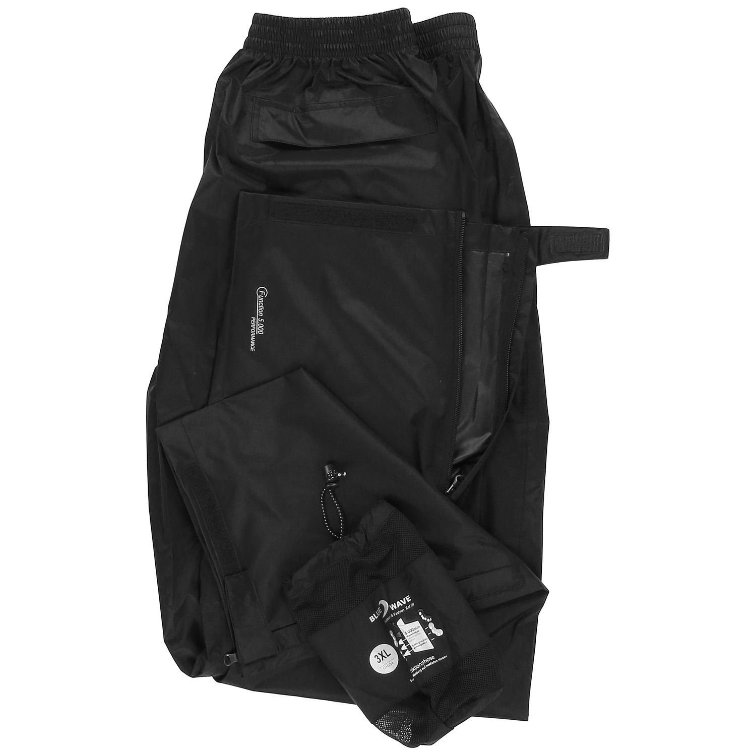 RennerXXL Regenhose Falko Leichte Dünne Radhose - Überhose, Herren Übergrößen XXL-8XL leicht und klein verstaubar, seitlicher Reißverschluss bis Wade