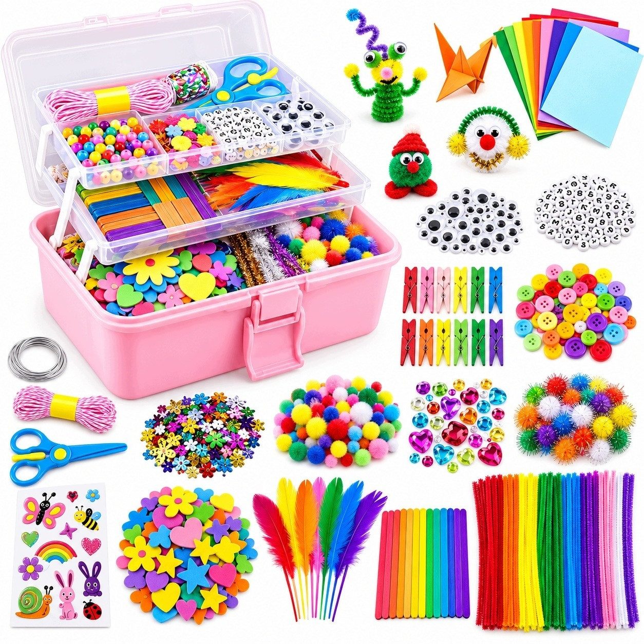 R2 Invest Kreativset Kreativ Bastelset für Kinder im Koffer