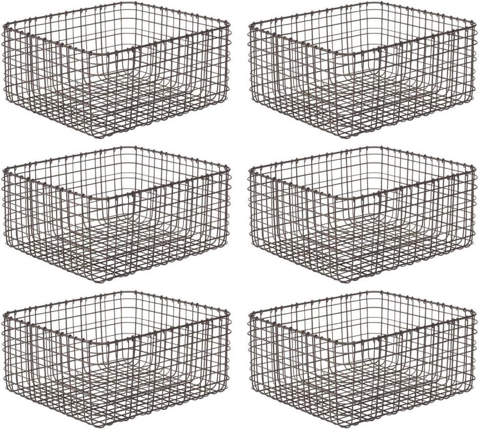 mDesign Aufbewahrungssystem mDesign Allzweckkorb Aufbewahrung Drahtkorb Organizer 6er-Set Metall