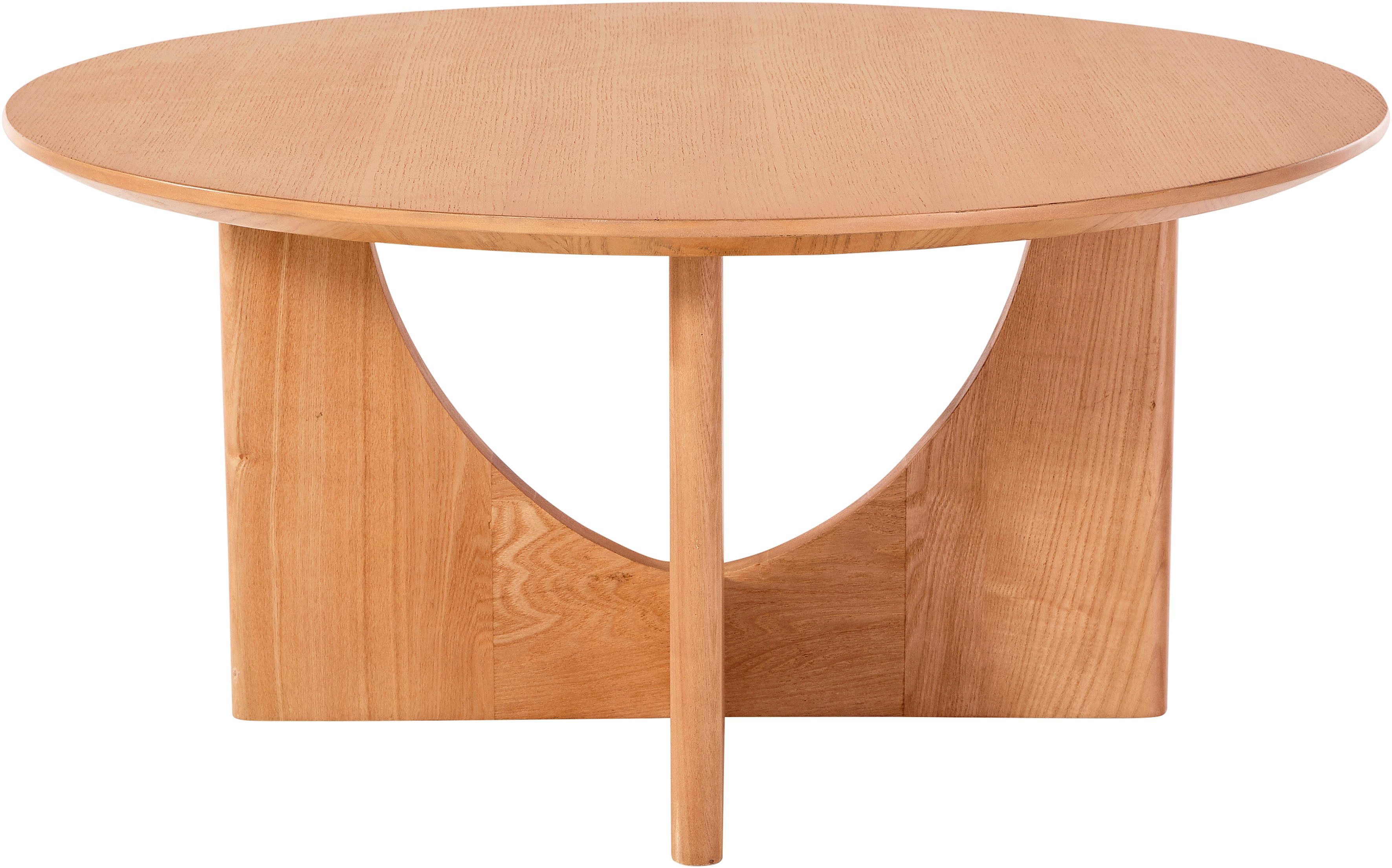 LeGer Home by Lena Gercke Couchtisch Lareen, massives Eschenholz, markantes Kreuzfuß-Design, Breite 85 cm – Bild 4 von 5