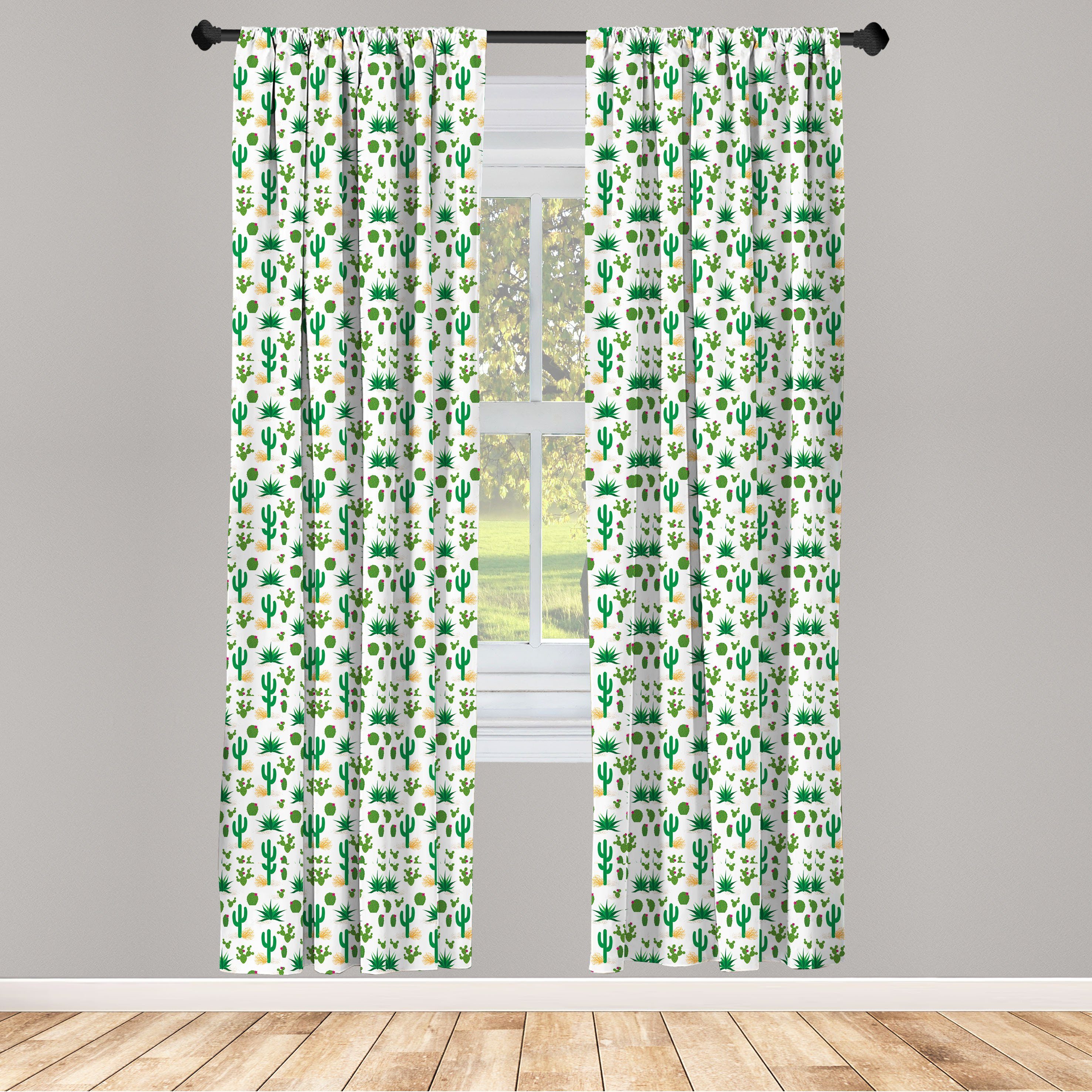 Gardine Vorhang für Wohnzimmer Schlafzimmer Dekor, Abakuhaus, Microfaser, südwestlich Wüsten-Kaktus