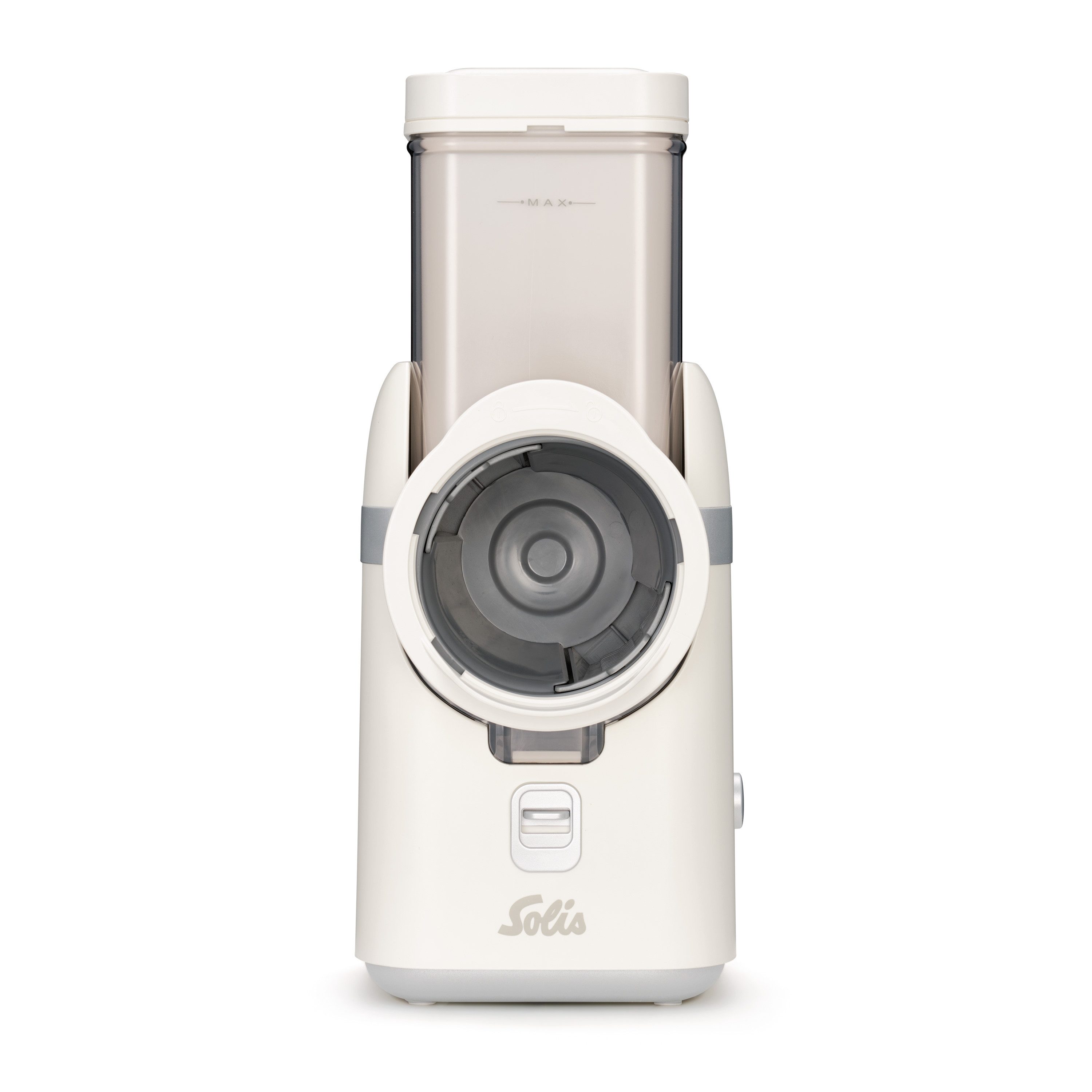 SOLIS OF SWITZERLAND Zerkleinerer Multi-Slicer, Typ 8402, 80 W, 5 auswechselbare Einsätze, reiben, raspeln, schneiden, riffeln