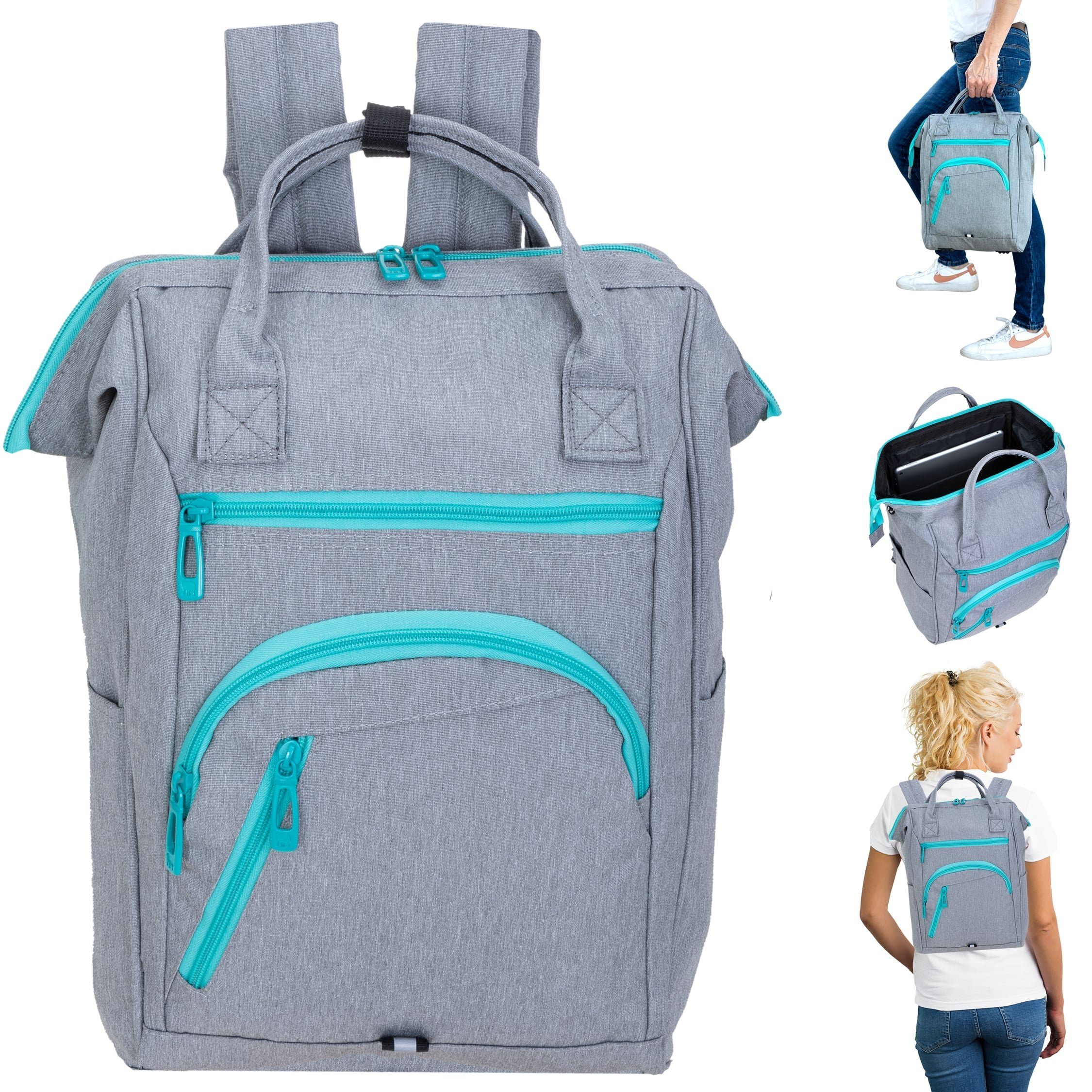 ELEPHANT Cityrucksack Finn 12830 Damenrucksack Rucksack, A4 Damen Handtasche Daypack Klappöffnung + Schlüsselbörse