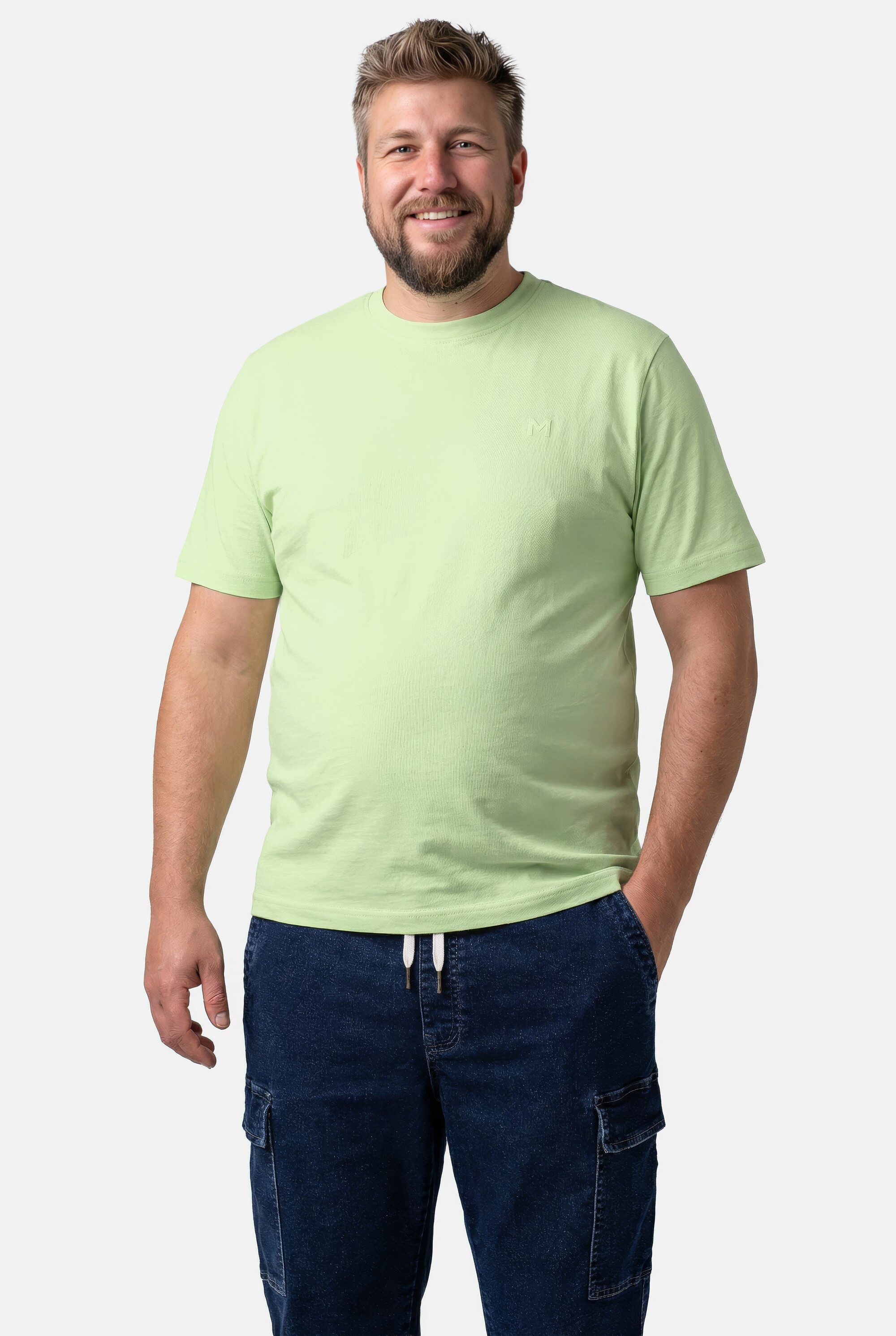 Men Plus T-Shirt T-Shirt Basic Halbarm Rundhals