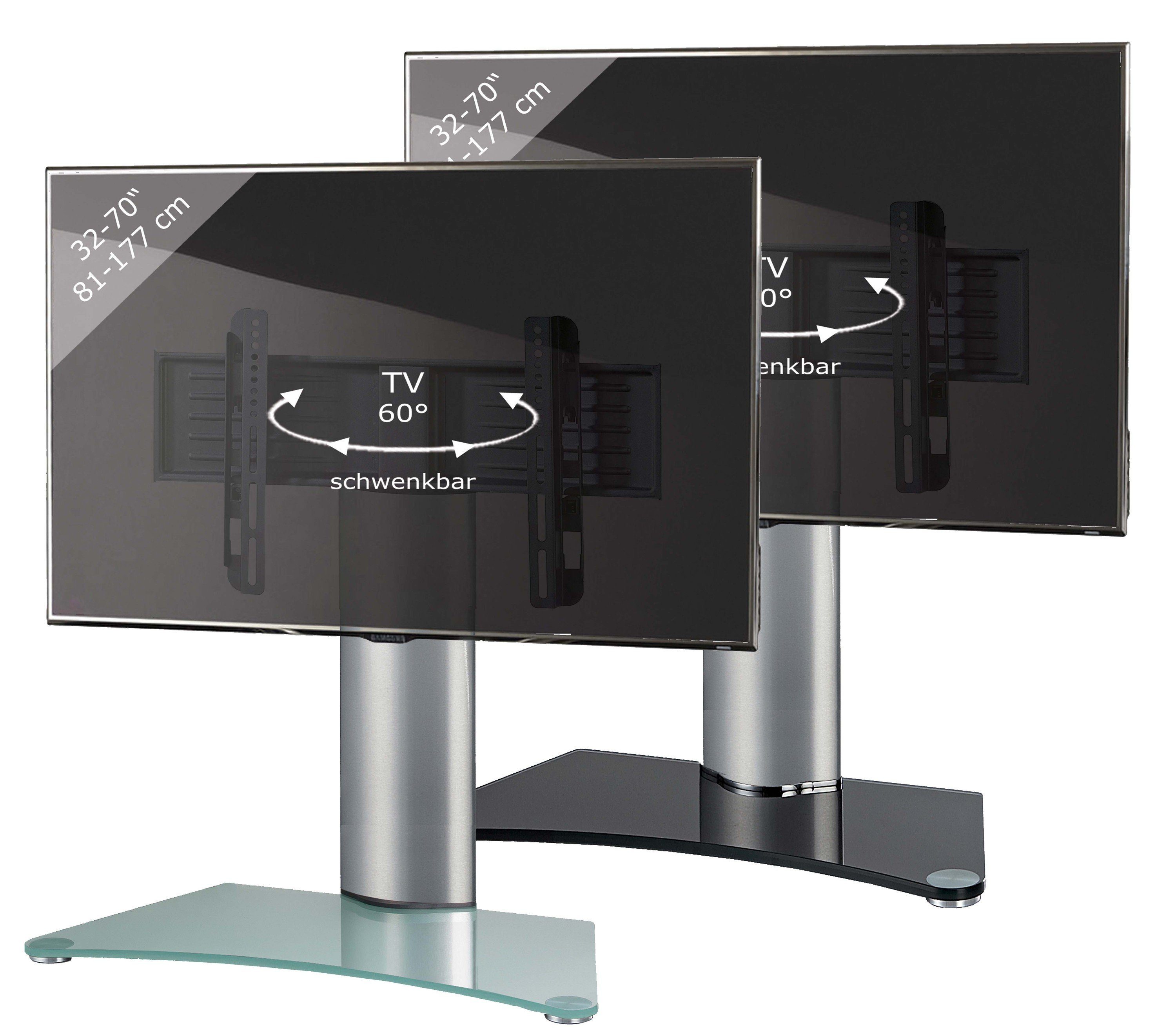 VCM TV Standfuß Aufsatz Erhöhung Alu Glas Windoxa Maxi TV-Ständer, (1-tlg) Schwarzglas