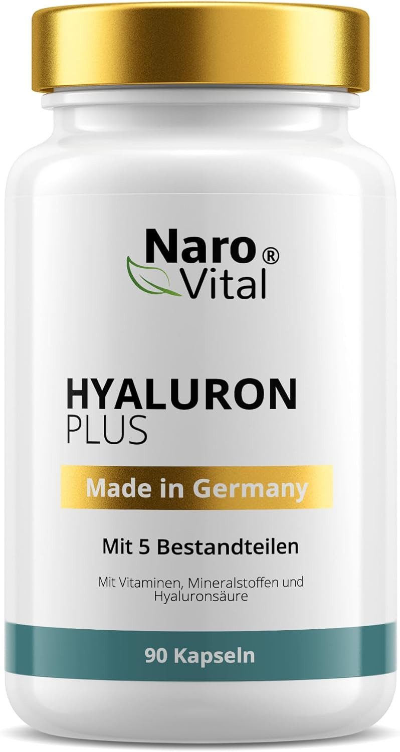NaroVital Hyaluronsäure Kapseln hochdosiert (500 mg Hyaluron) 500-700 kDa - 90 Kapseln, 90 St.