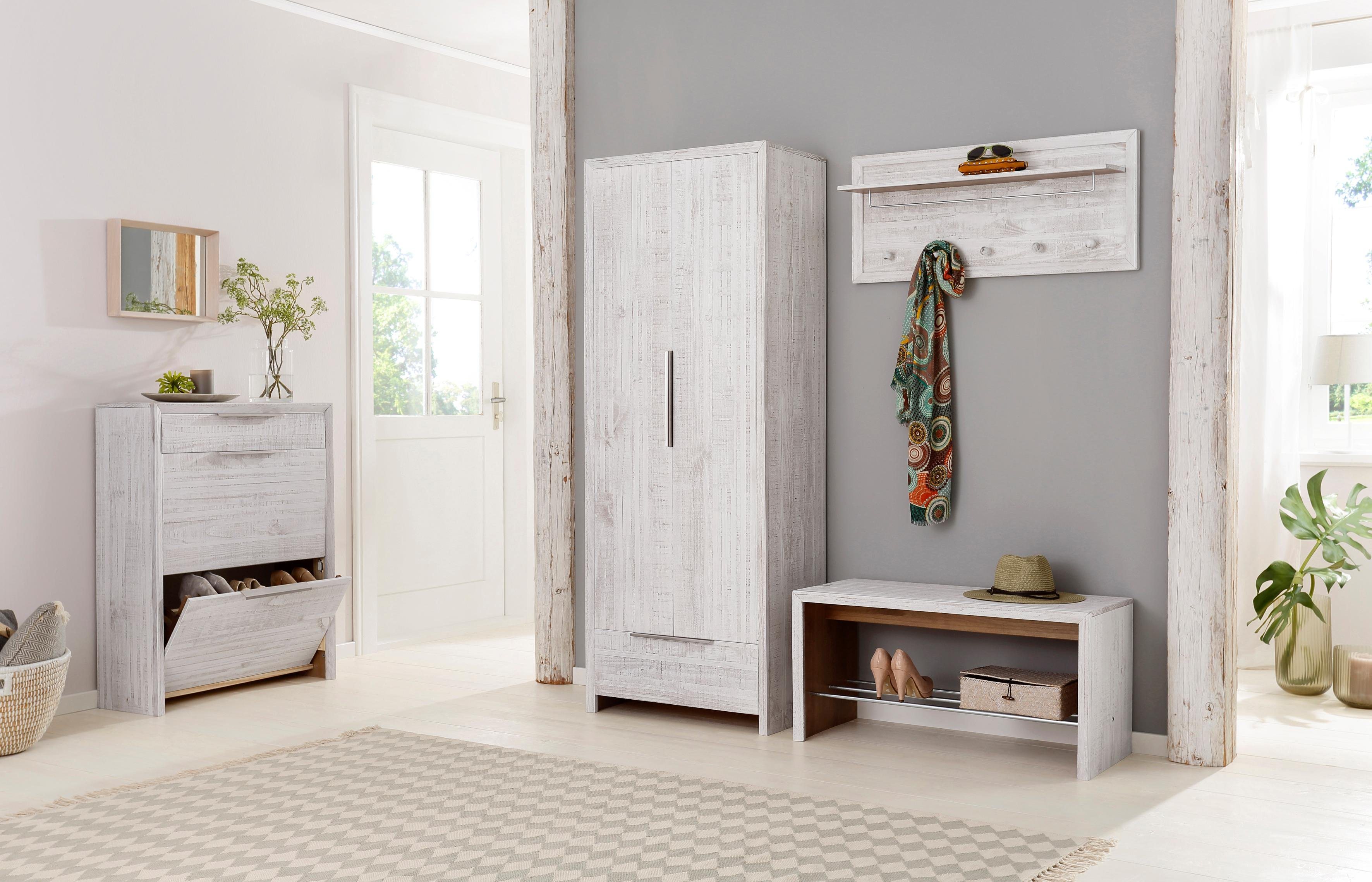 Garderobenschrank »Auckland« mit 2 Türen und 1 Schubladen, aus massivem Kiefernholz, Höhe 180 cm Garderobenschrank »Auckland« mit 2 Türen und 1 Schubladen, aus massivem Kiefernholz, Höhe 180 cm
