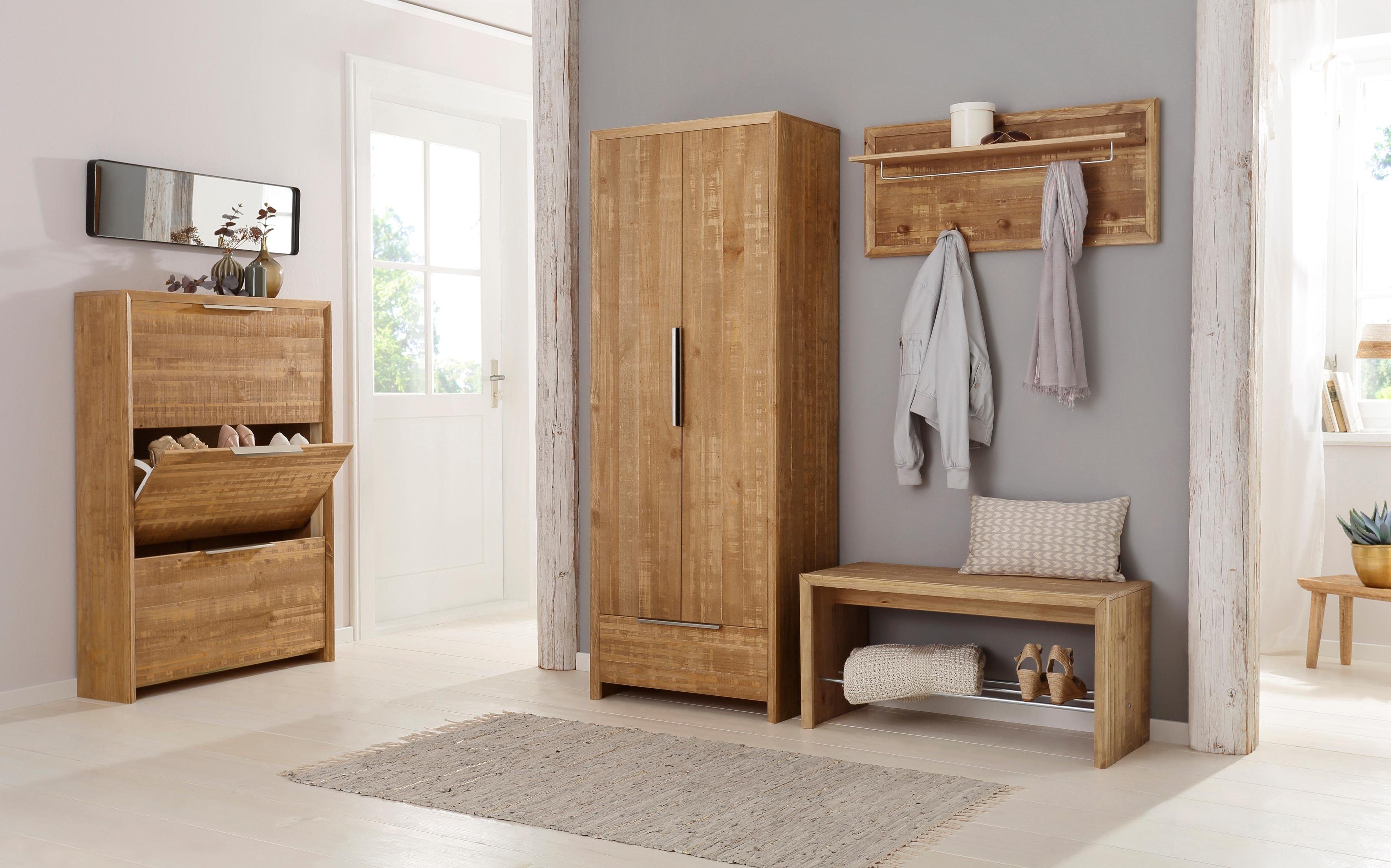 Garderobenschrank »Auckland« mit 2 Türen und 1 Schubladen, aus massivem Kiefernholz, Höhe 180 cm Garderobenschrank »Auckland« mit 2 Türen und 1 Schubladen, aus massivem Kiefernholz, Höhe 180 cm
