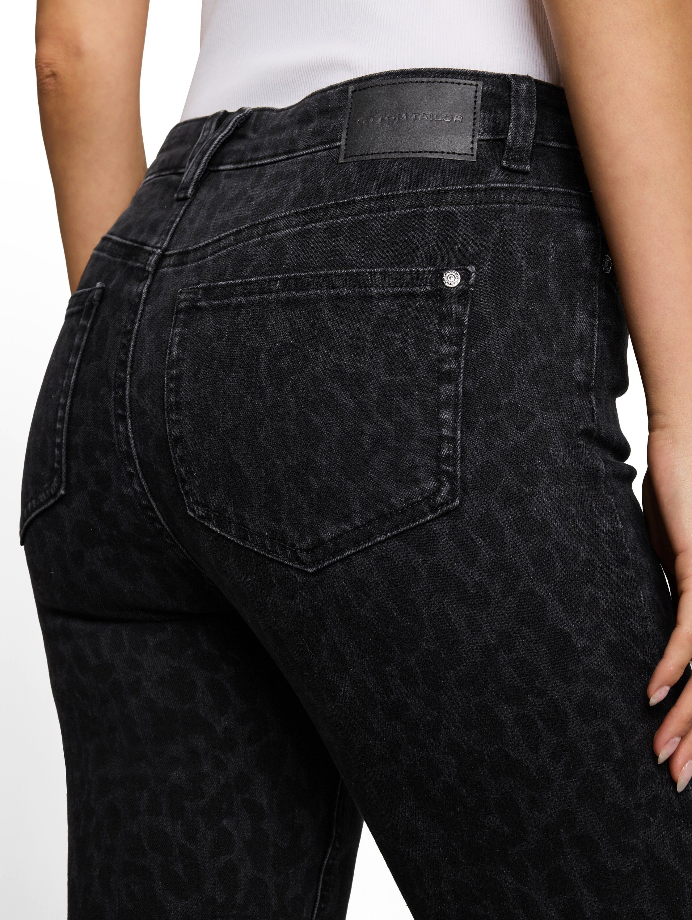 TOM TAILOR 3/4-Jeans Kate - Slim mit Leo-Print und Stretch