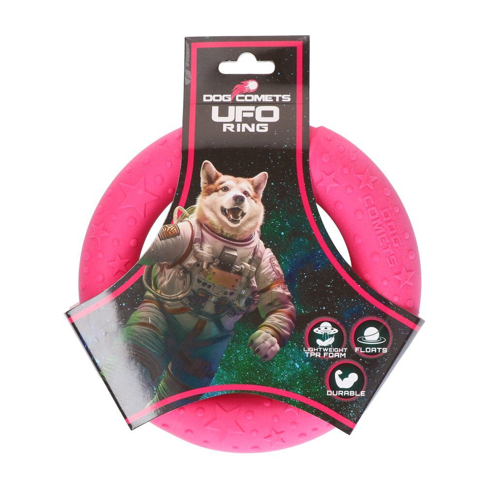 Dog Comets Tierquietschie UFO Ring Rosa S